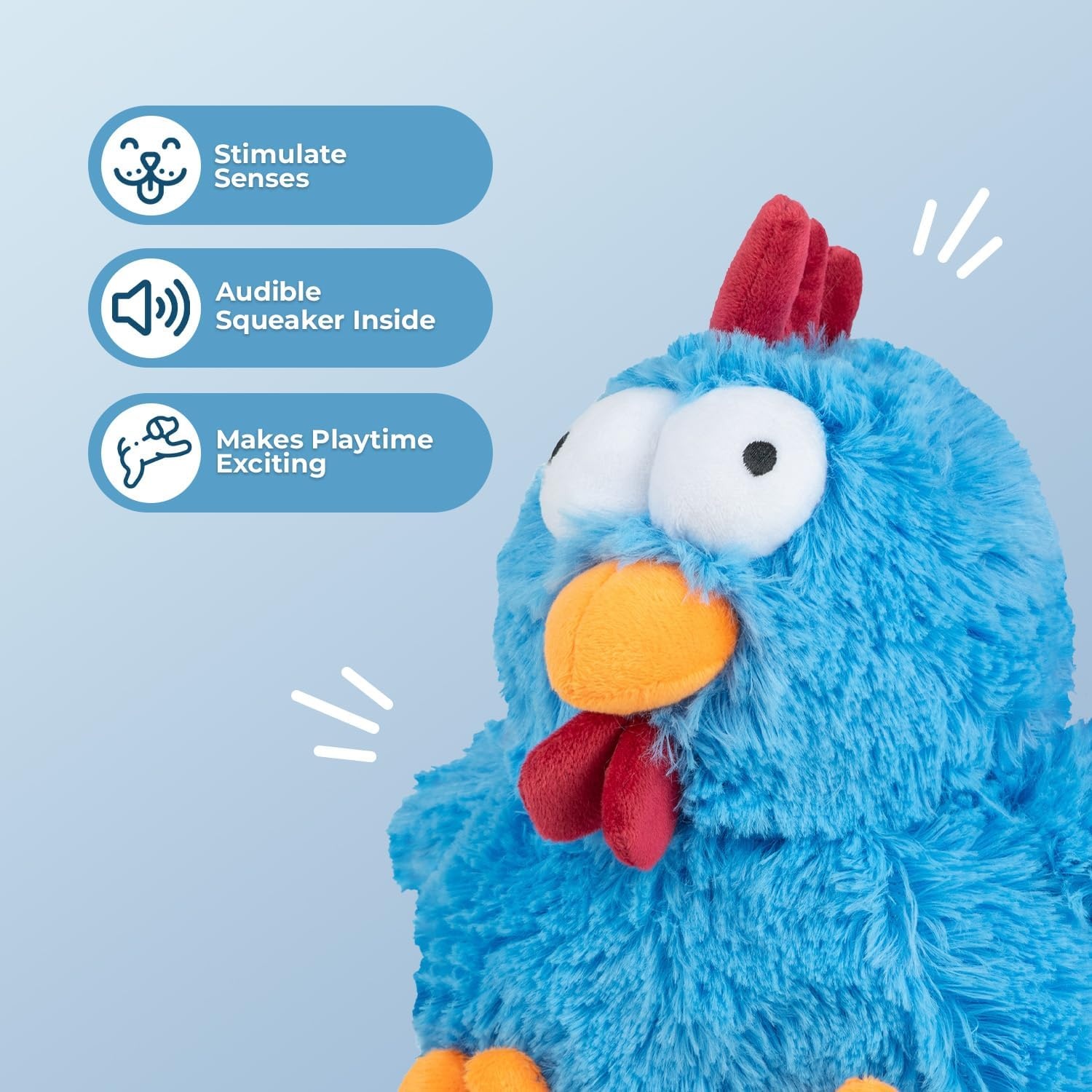 image:imageBest Pet Supplies Interactive Squeaky Dog Chew Toy Ideal Dog Toys for Chewers Small Medium amp Large Dogs and Fetch Lovers Crinkle Duck Blue LargeMrs Cluck Blue