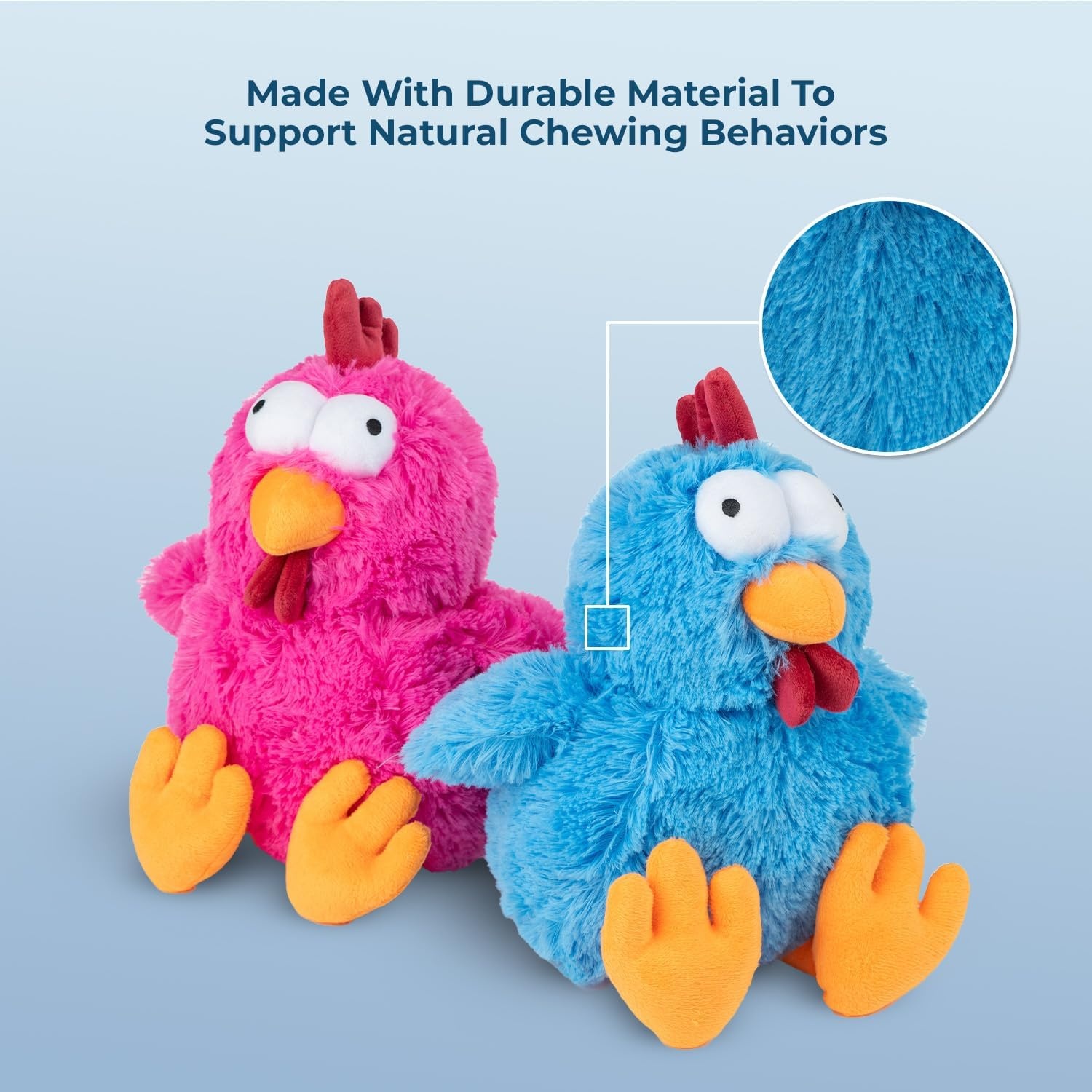 image:imageBest Pet Supplies Interactive Squeaky Dog Chew Toy Ideal Dog Toys for Chewers Small Medium amp Large Dogs and Fetch Lovers Crinkle Duck Blue LargeMrs Cluck Blue