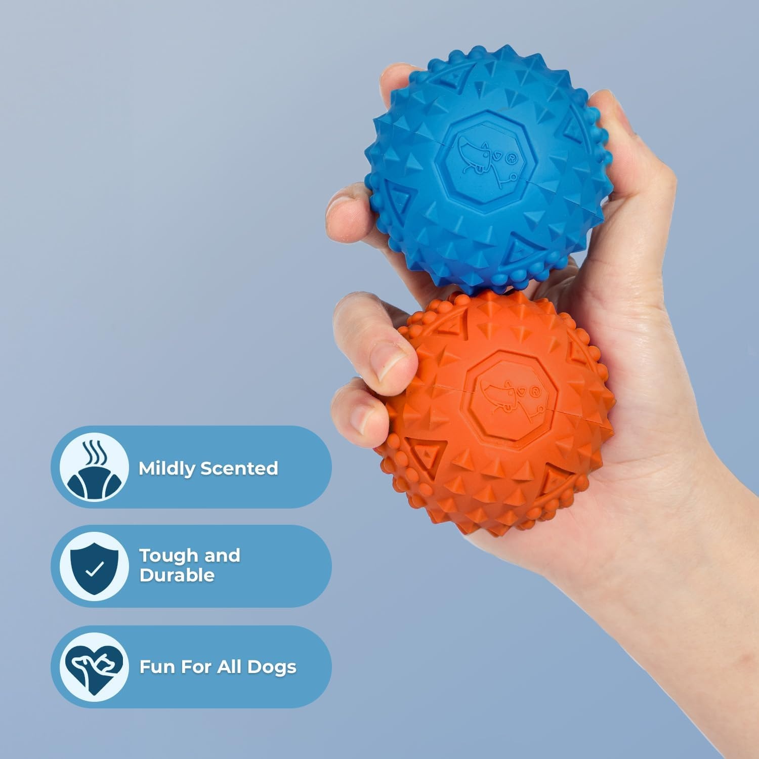 image:imageBest Pet Supplies Interactive Squeaky Dog Chew Toy Ideal Dog Toys for Chewers Small Medium amp Large Dogs and Fetch Lovers Crinkle Duck Blue LargeSpiky Ball Blue Orange