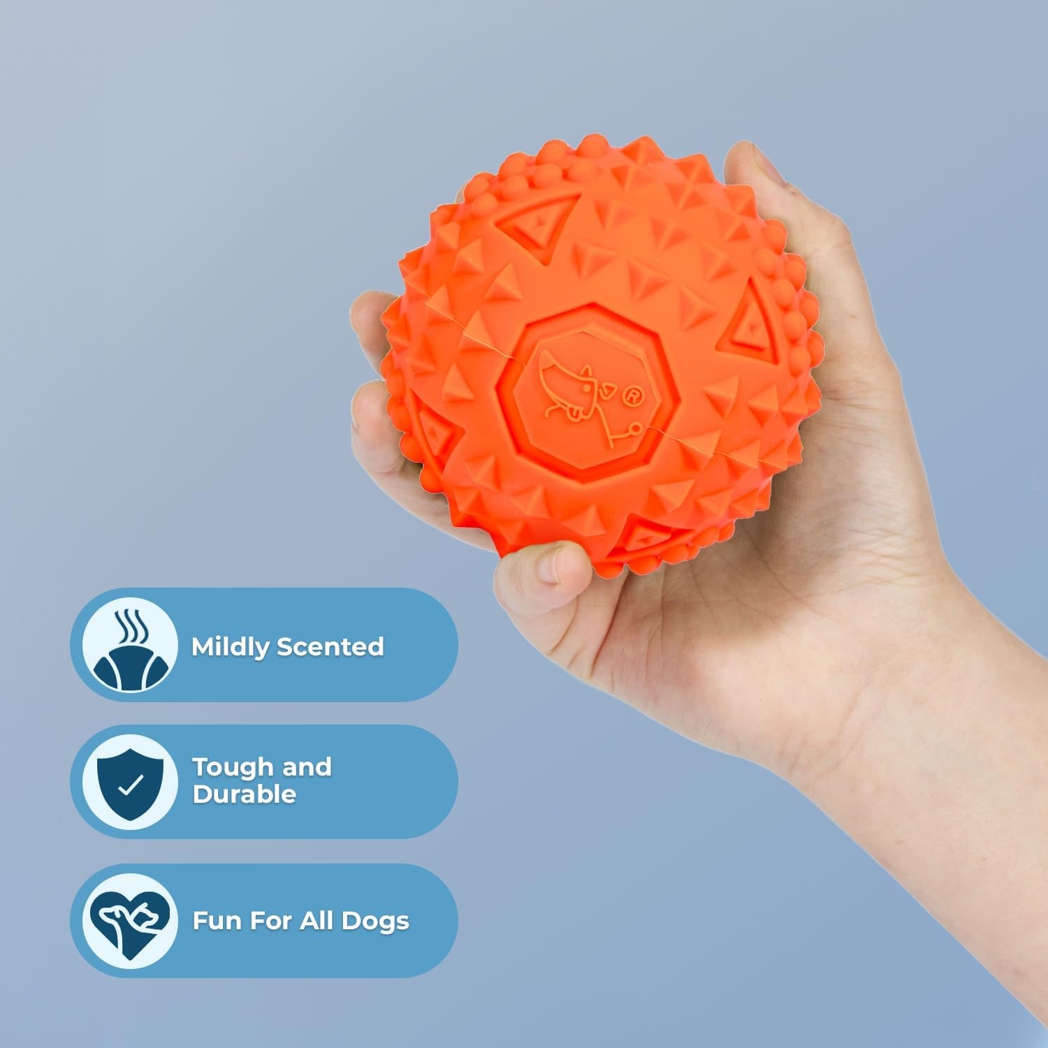 image:imageBest Pet Supplies Interactive Squeaky Dog Chew Toy Ideal Dog Toys for Chewers Small Medium amp Large Dogs and Fetch Lovers Crinkle Duck Blue LargeSpiky Ball Blue Orange