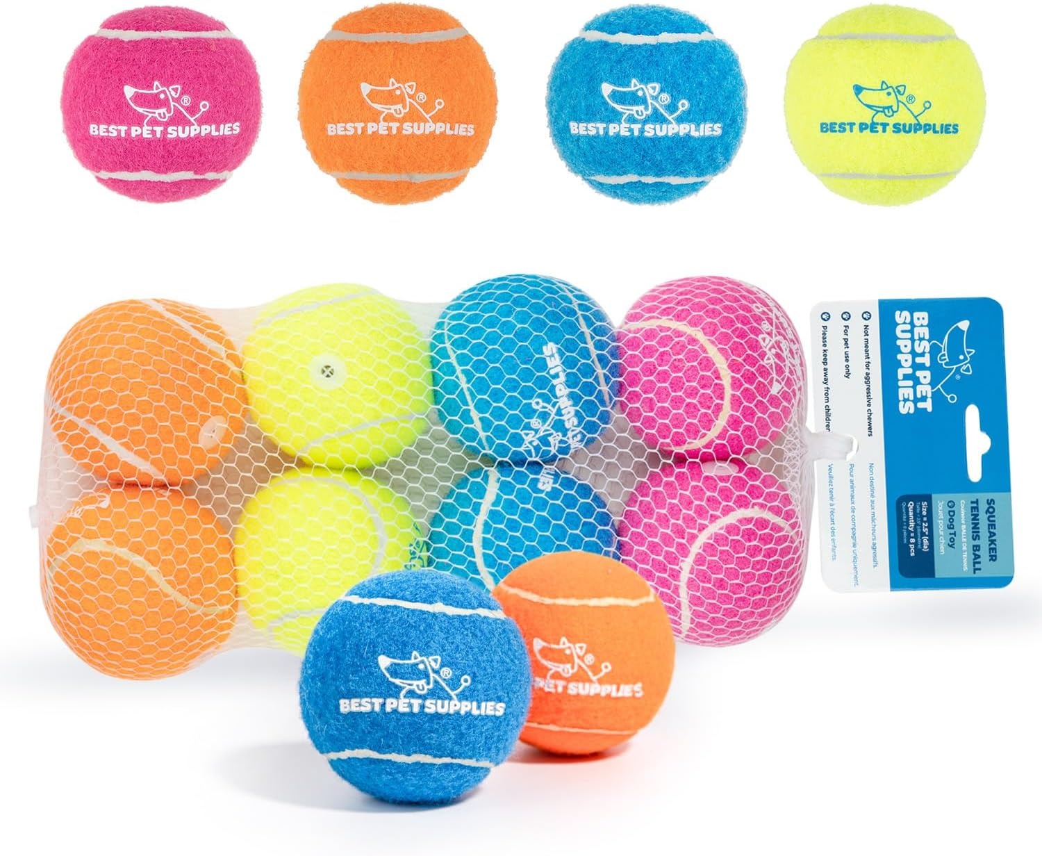image:imageBest Pet Supplies Interactive Squeaky Dog Chew Toy Ideal Dog Toys for Chewers Small Medium amp Large Dogs and Fetch Lovers Crinkle Duck Blue LargeTennis Assorted Color