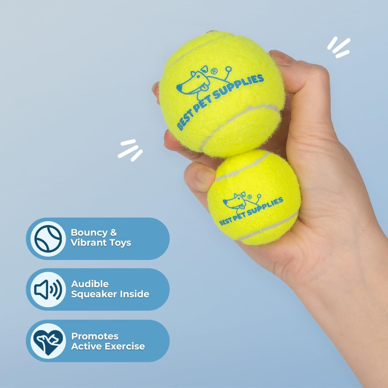 image:imageBest Pet Supplies Interactive Squeaky Dog Chew Toy Ideal Dog Toys for Chewers Small Medium amp Large Dogs and Fetch Lovers Crinkle Duck Blue LargeTennis Yellow