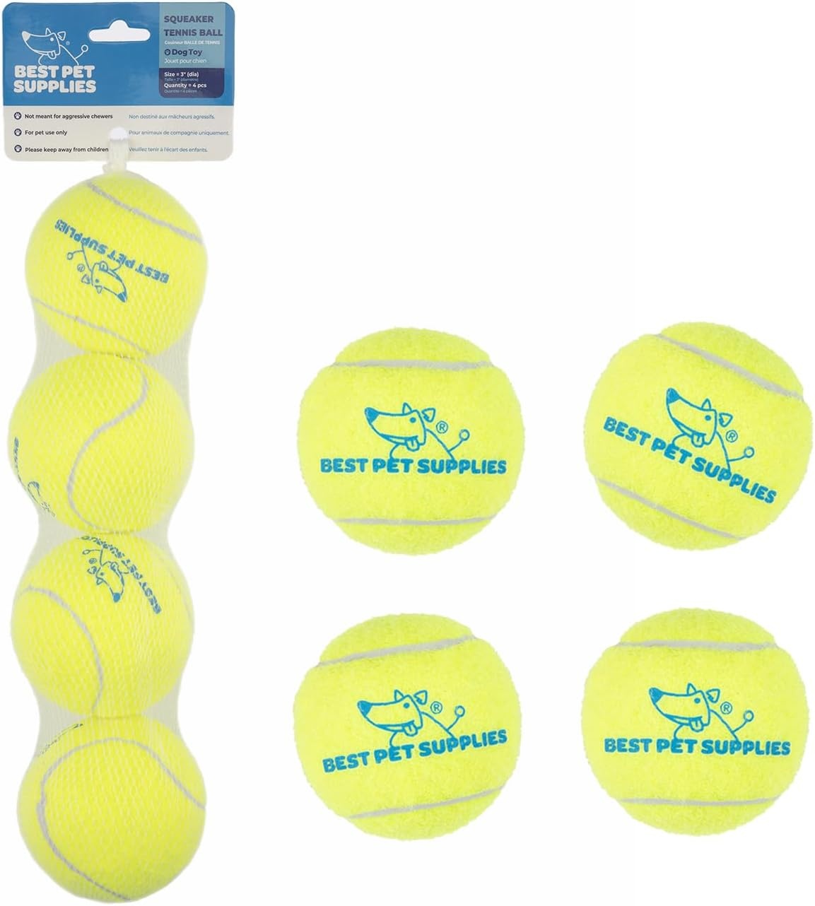 image:imageBest Pet Supplies Interactive Squeaky Dog Chew Toy Ideal Dog Toys for Chewers Small Medium amp Large Dogs and Fetch Lovers Crinkle Duck Blue LargeTennis Yellow
