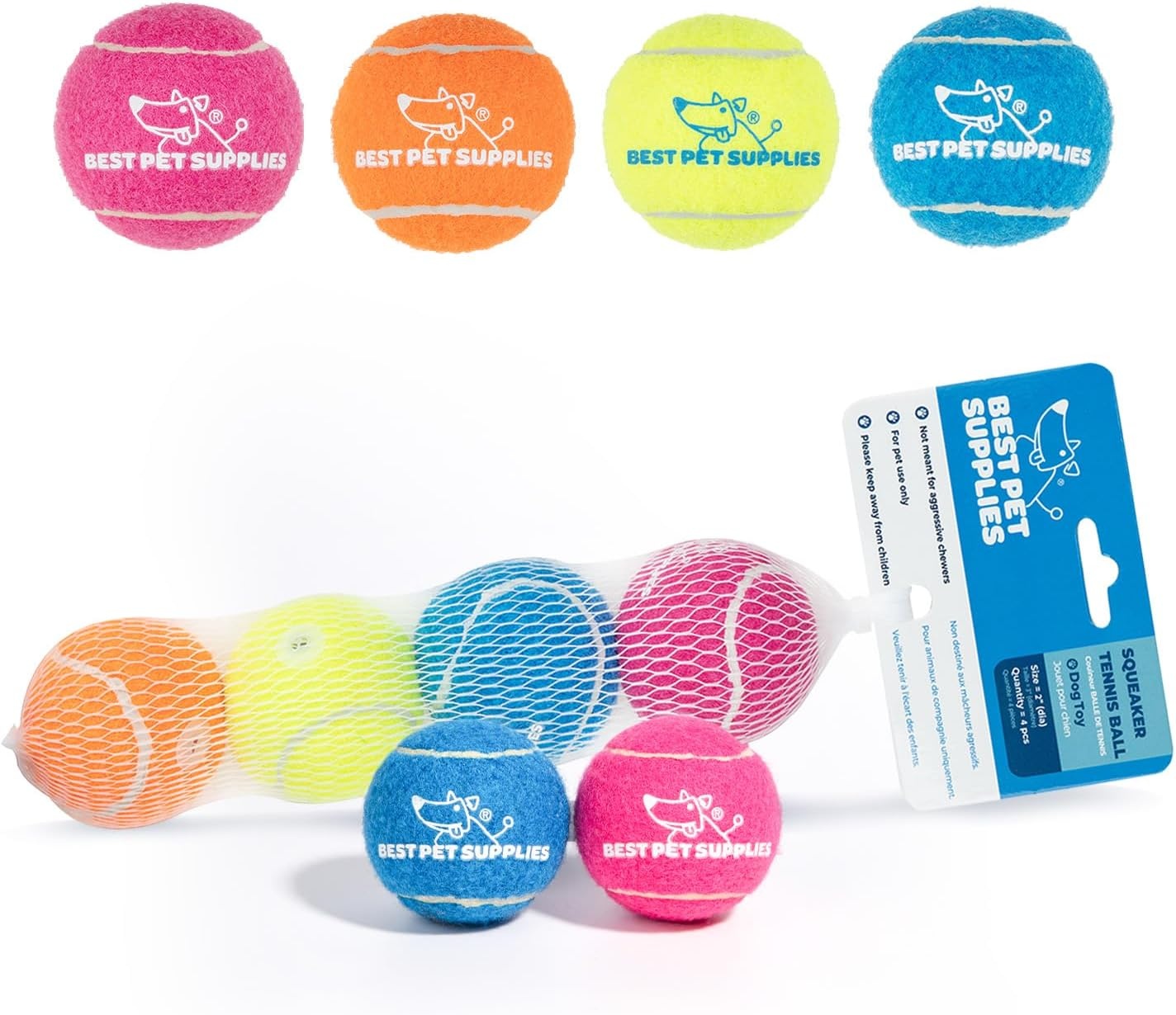 image:imageBest Pet Supplies Interactive Squeaky Dog Chew Toy Ideal Dog Toys for Chewers Small Medium amp Large Dogs and Fetch Lovers Crinkle Duck Blue LargeTennis Assorted Color