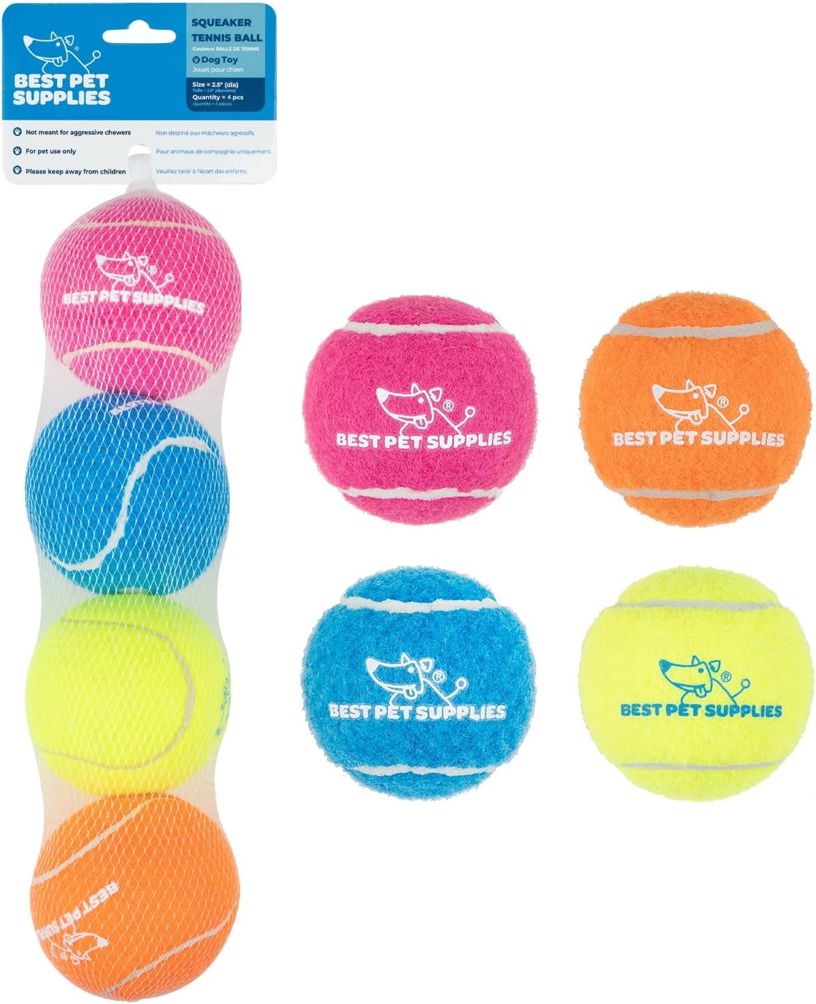 image:imageBest Pet Supplies Interactive Squeaky Dog Chew Toy Ideal Dog Toys for Chewers Small Medium amp Large Dogs and Fetch Lovers Crinkle Duck Blue LargeTennis Assorted Color