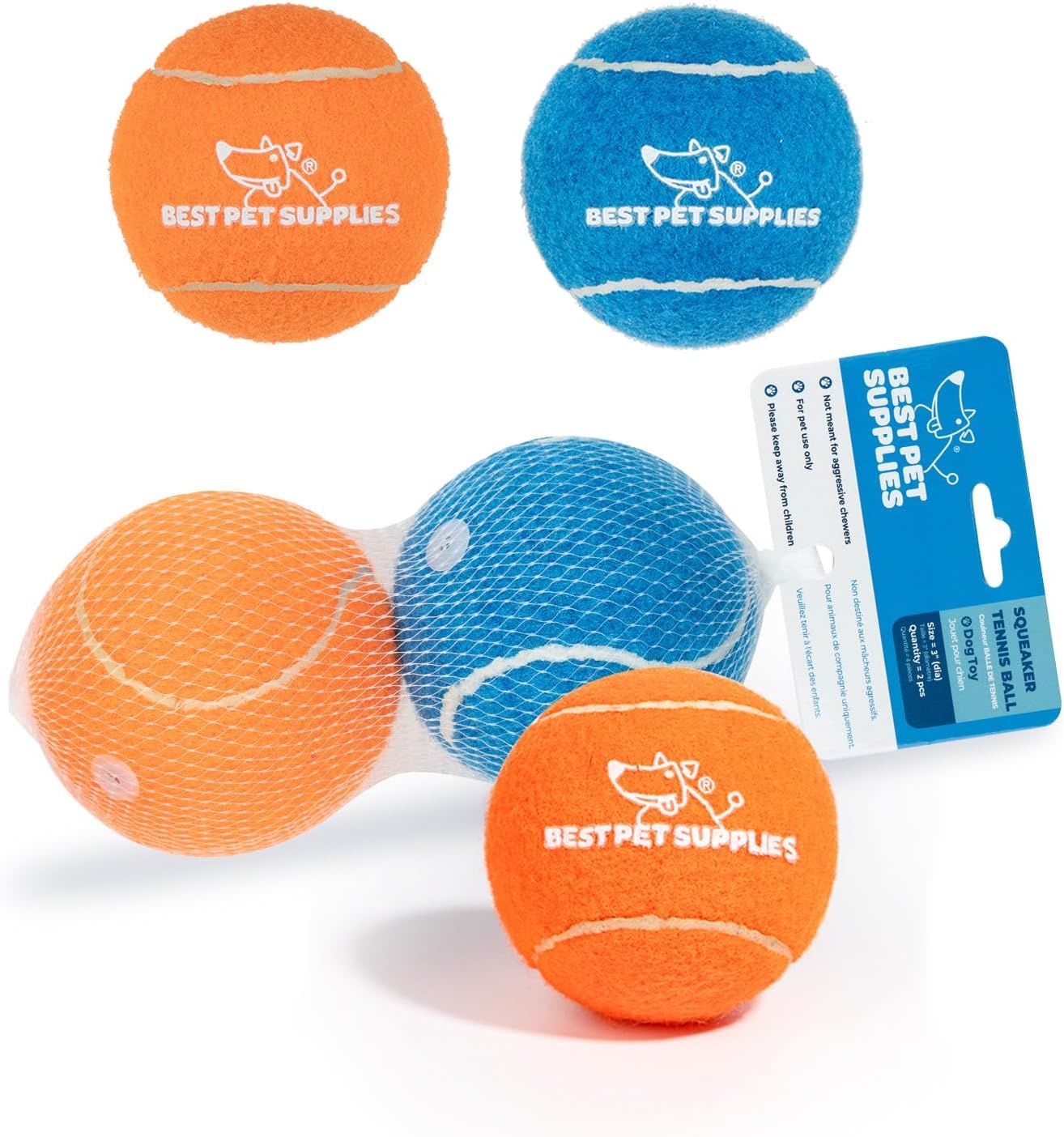 image:imageBest Pet Supplies Interactive Squeaky Dog Chew Toy Ideal Dog Toys for Chewers Small Medium amp Large Dogs and Fetch Lovers Crinkle Duck Blue LargeTennis Assorted Color