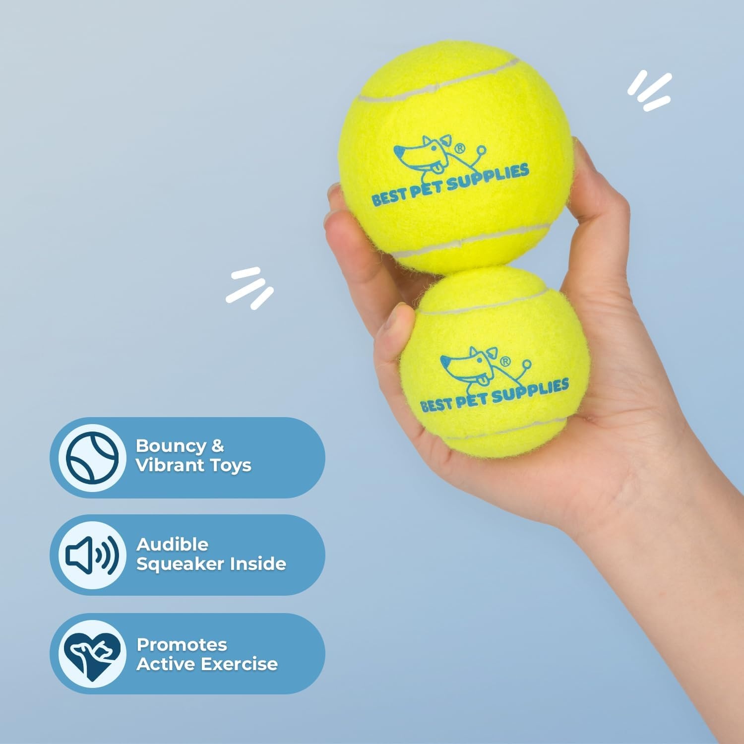 image:imageBest Pet Supplies Interactive Squeaky Dog Chew Toy Ideal Dog Toys for Chewers Small Medium amp Large Dogs and Fetch Lovers Crinkle Duck Blue LargeTennis Yellow