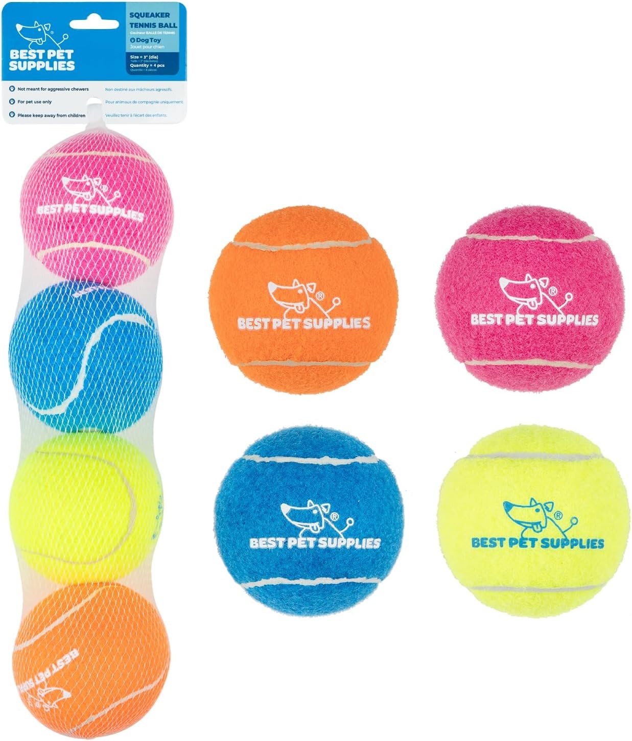 image:imageBest Pet Supplies Interactive Squeaky Dog Chew Toy Ideal Dog Toys for Chewers Small Medium amp Large Dogs and Fetch Lovers Crinkle Duck Blue LargeTennis Assorted Color