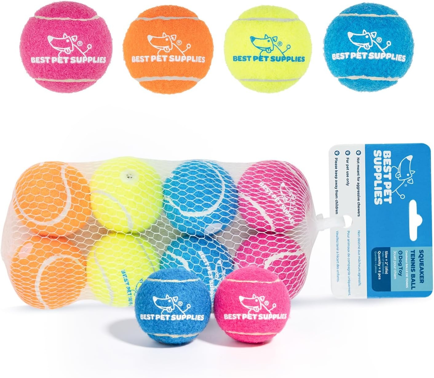 image:imageBest Pet Supplies Interactive Squeaky Dog Chew Toy Ideal Dog Toys for Chewers Small Medium amp Large Dogs and Fetch Lovers Crinkle Duck Blue LargeTennis Assorted Color