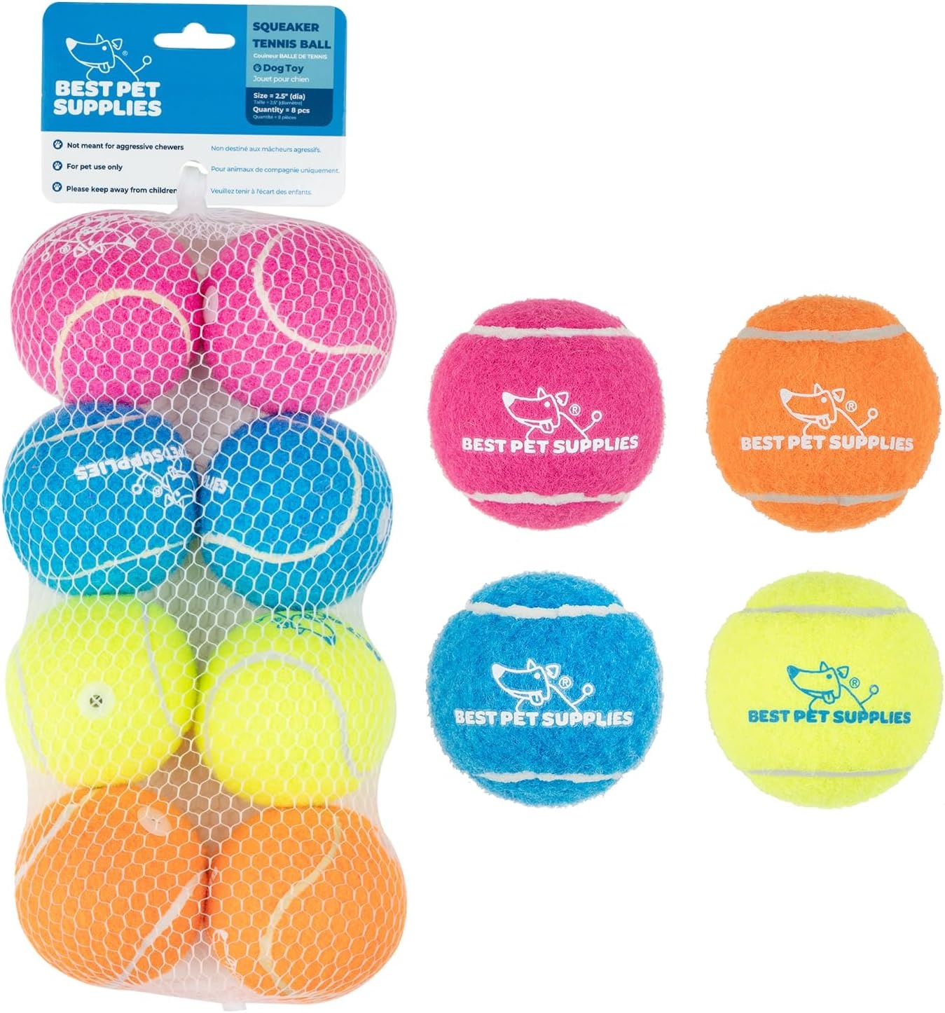 image:imageBest Pet Supplies Interactive Squeaky Dog Chew Toy Ideal Dog Toys for Chewers Small Medium amp Large Dogs and Fetch Lovers Crinkle Duck Blue LargeTennis Assorted Color