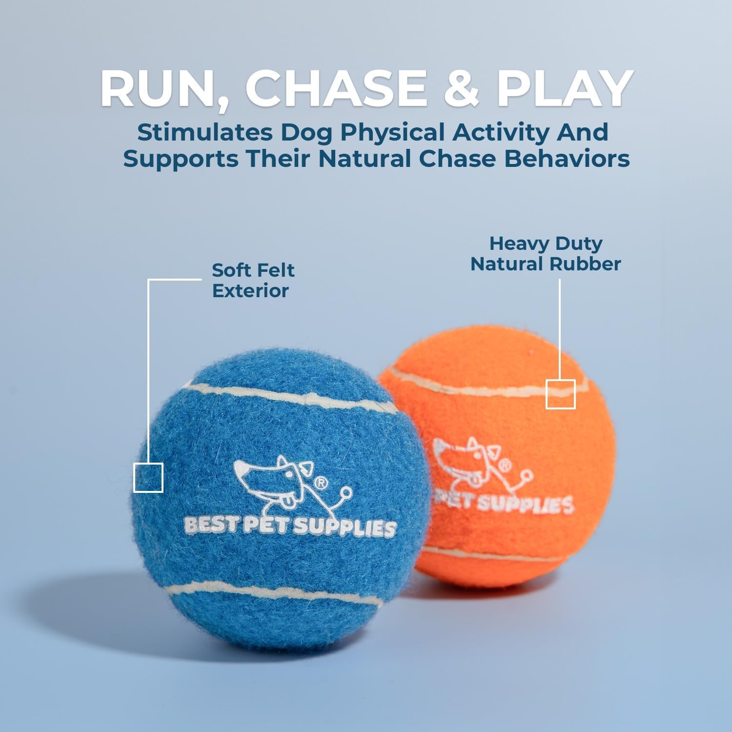 image:imageBest Pet Supplies Interactive Squeaky Dog Chew Toy Ideal Dog Toys for Chewers Small Medium amp Large Dogs and Fetch Lovers Crinkle Duck Blue LargeTennis Assorted Color