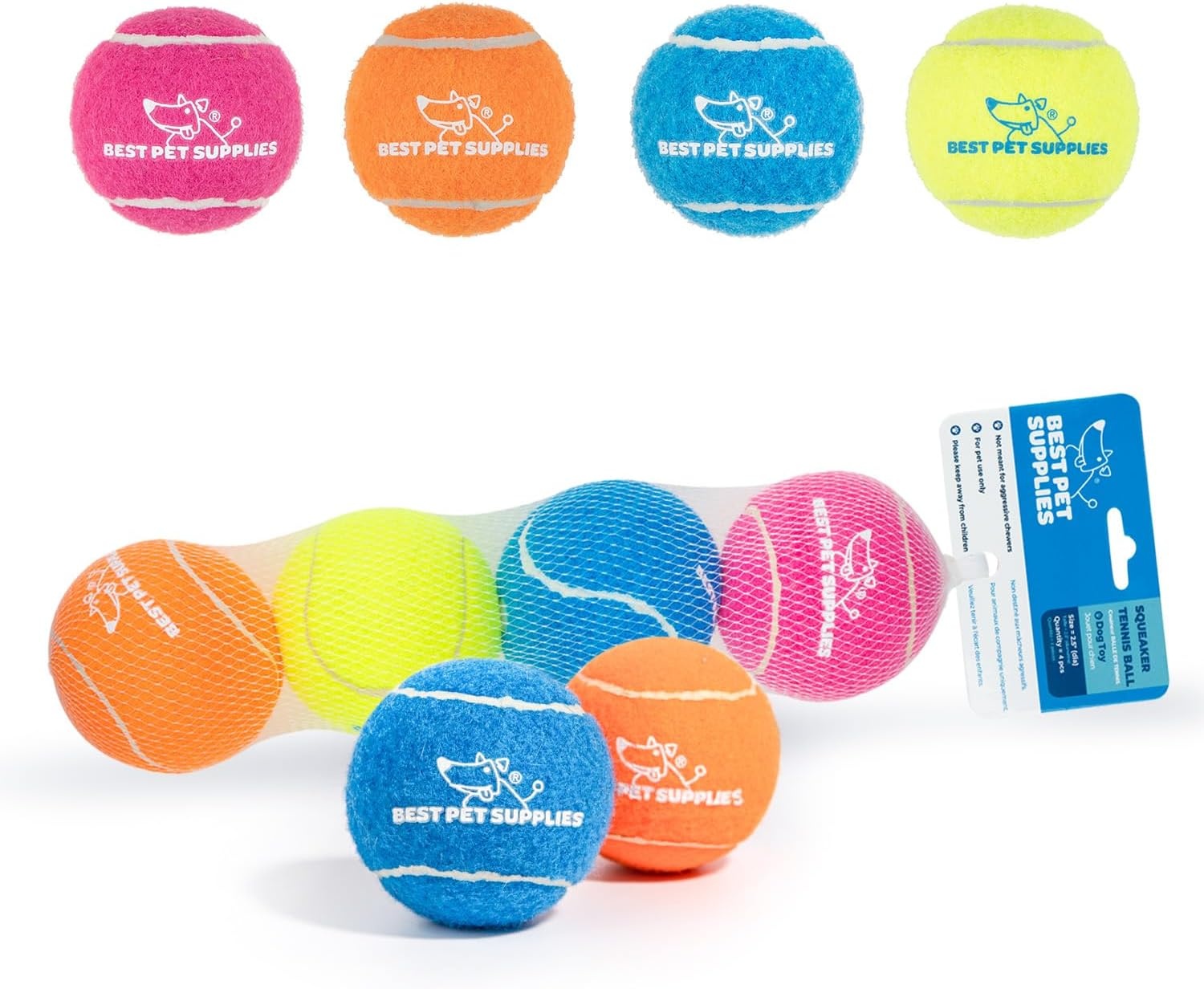 image:imageBest Pet Supplies Interactive Squeaky Dog Chew Toy Ideal Dog Toys for Chewers Small Medium amp Large Dogs and Fetch Lovers Crinkle Duck Blue LargeTennis Assorted Color