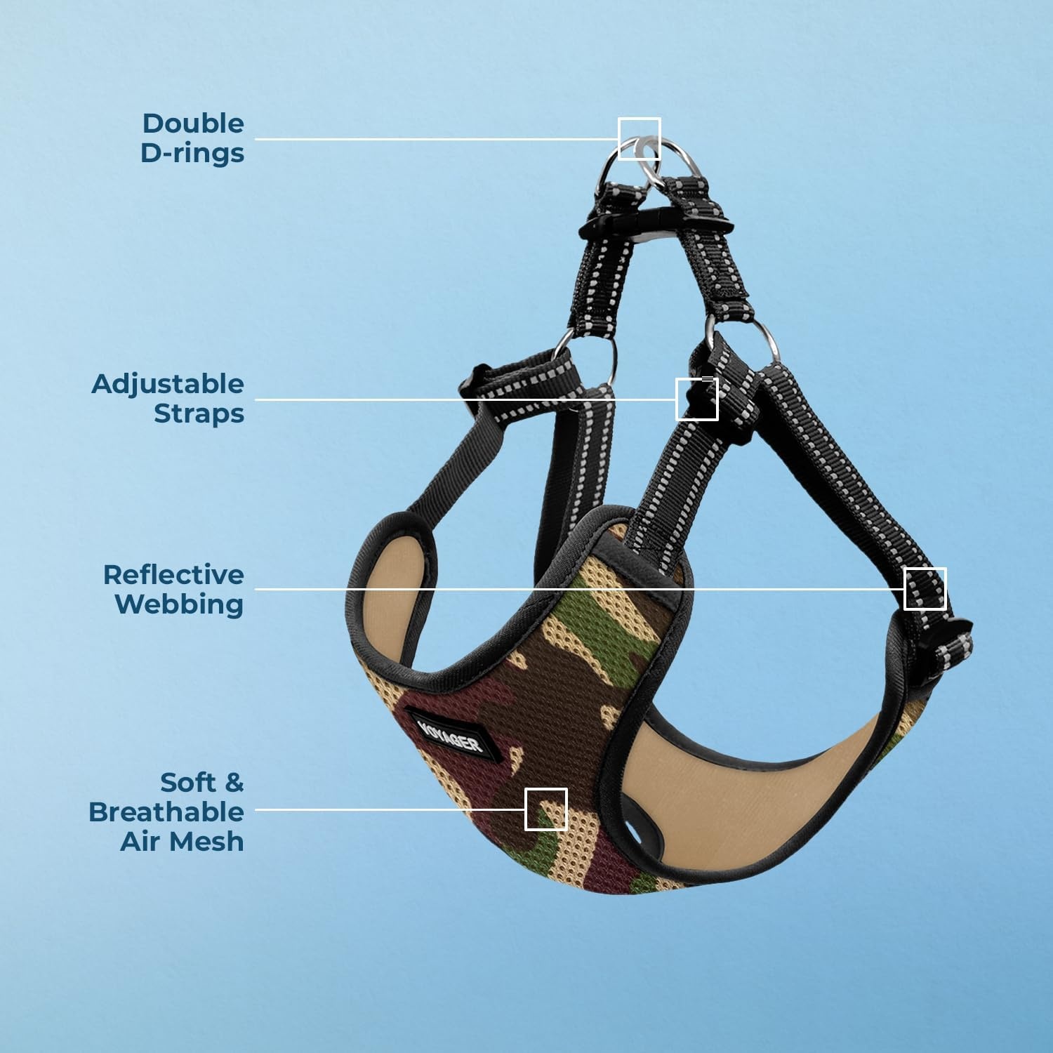 image:imageBest Pet Supplies Voyager Adjustable Stepin Flex Breathable Mesh Dog Harness for Small Medium Large Dogs Leash Set Army Base SHarness ArmyBlack Trim