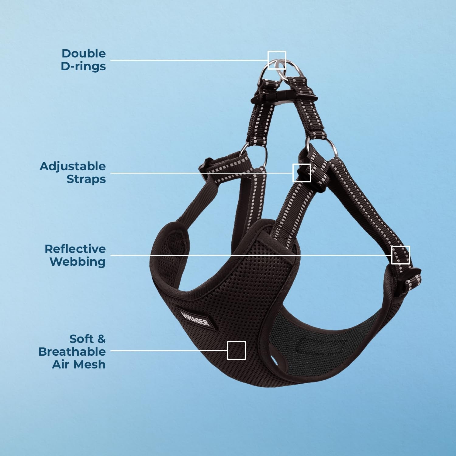 image:imageBest Pet Supplies Voyager Adjustable Stepin Flex Breathable Mesh Dog Harness for Small Medium Large Dogs Leash Set Army Base SHarness Black