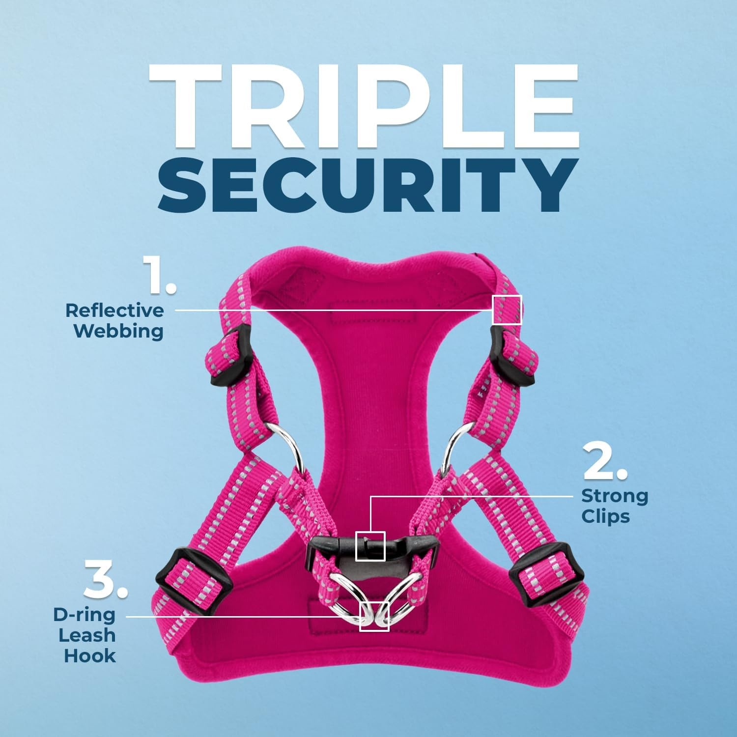 image:imageBest Pet Supplies Voyager Adjustable Stepin Flex Breathable Mesh Dog Harness for Small Medium Large Dogs Leash Set Army Base SHarness Fuchsia
