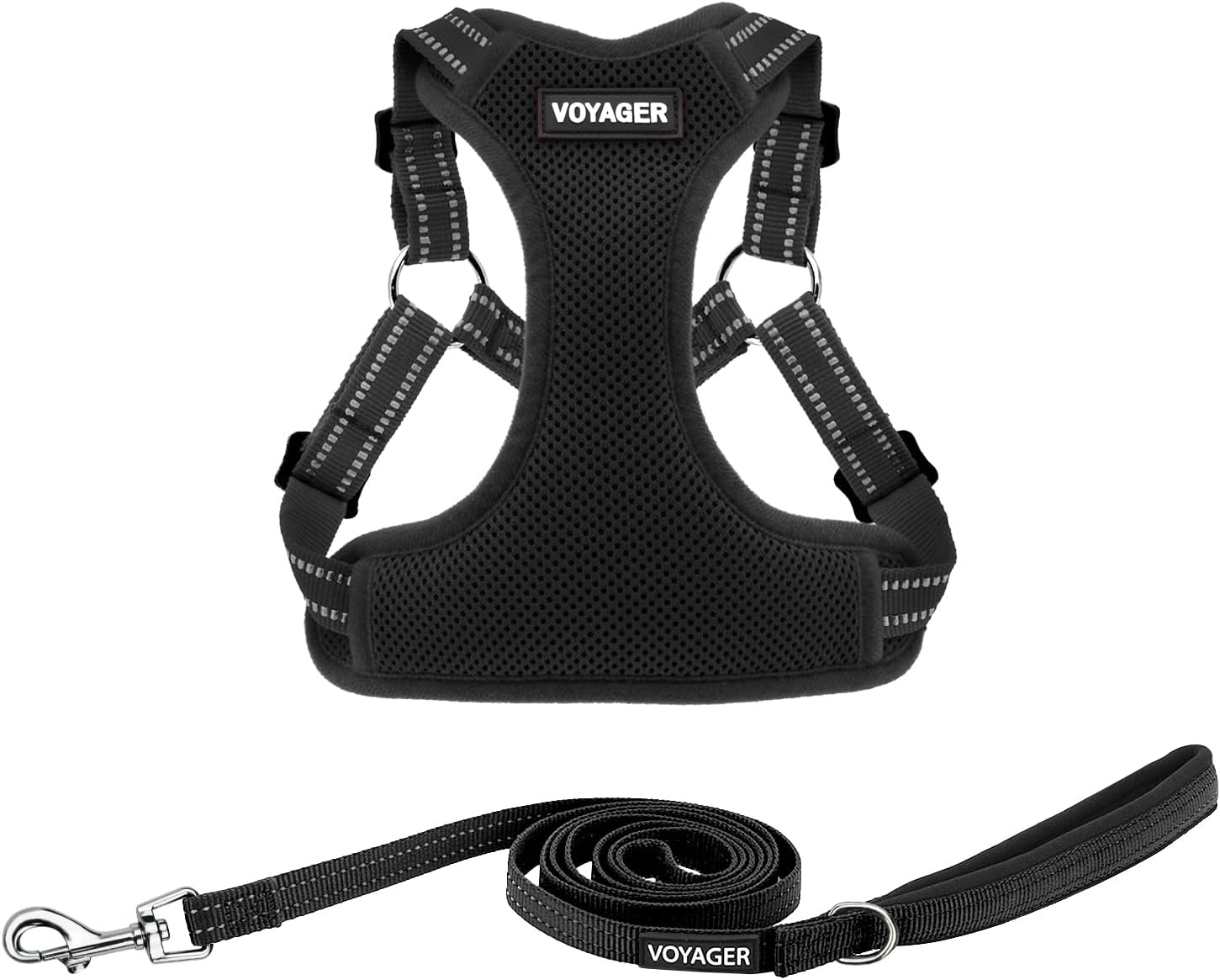 image:imageBest Pet Supplies Voyager Adjustable Stepin Flex Breathable Mesh Dog Harness for Small Medium Large Dogs Leash Set Army Base SHarness Leash Set Black
