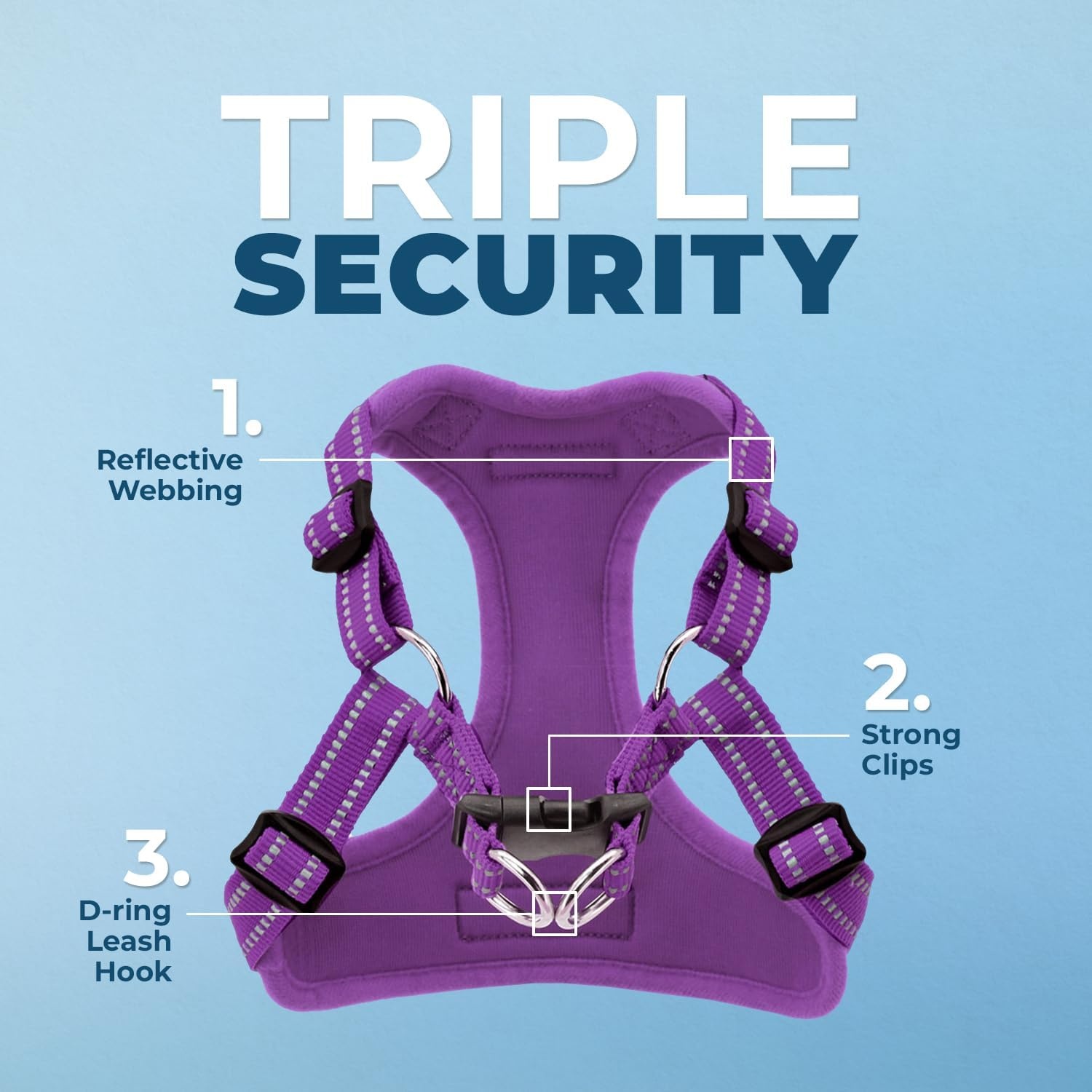 image:imageBest Pet Supplies Voyager Adjustable Stepin Flex Breathable Mesh Dog Harness for Small Medium Large Dogs Leash Set Army Base SHarness Leash Set Purple