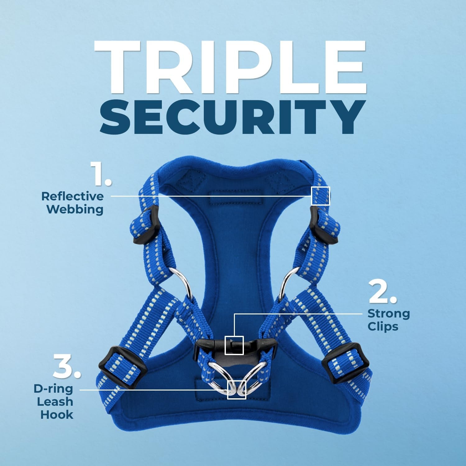 image:imageBest Pet Supplies Voyager Adjustable Stepin Flex Breathable Mesh Dog Harness for Small Medium Large Dogs Leash Set Army Base SHarness Leash Set Royal Blue