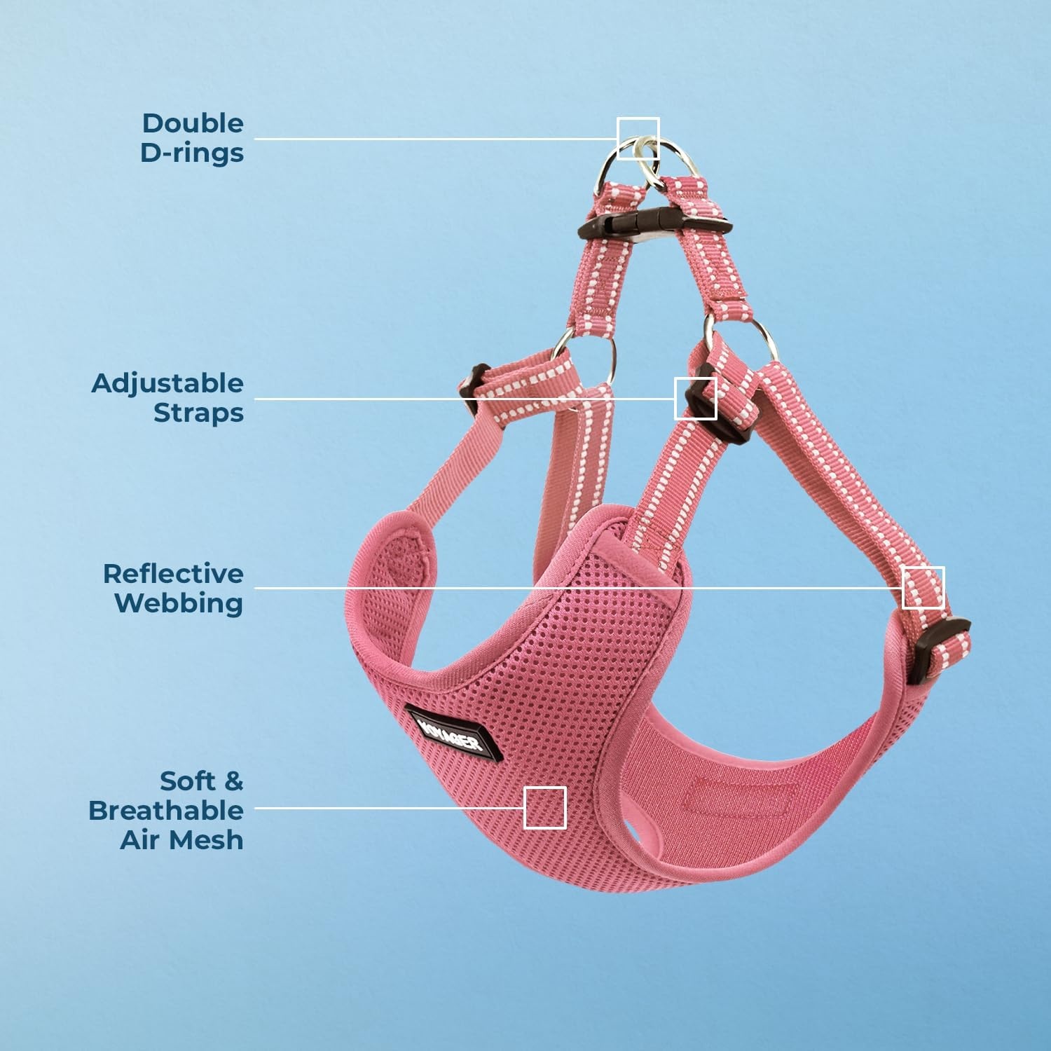 image:imageBest Pet Supplies Voyager Adjustable Stepin Flex Breathable Mesh Dog Harness for Small Medium Large Dogs Leash Set Army Base SHarness Pink