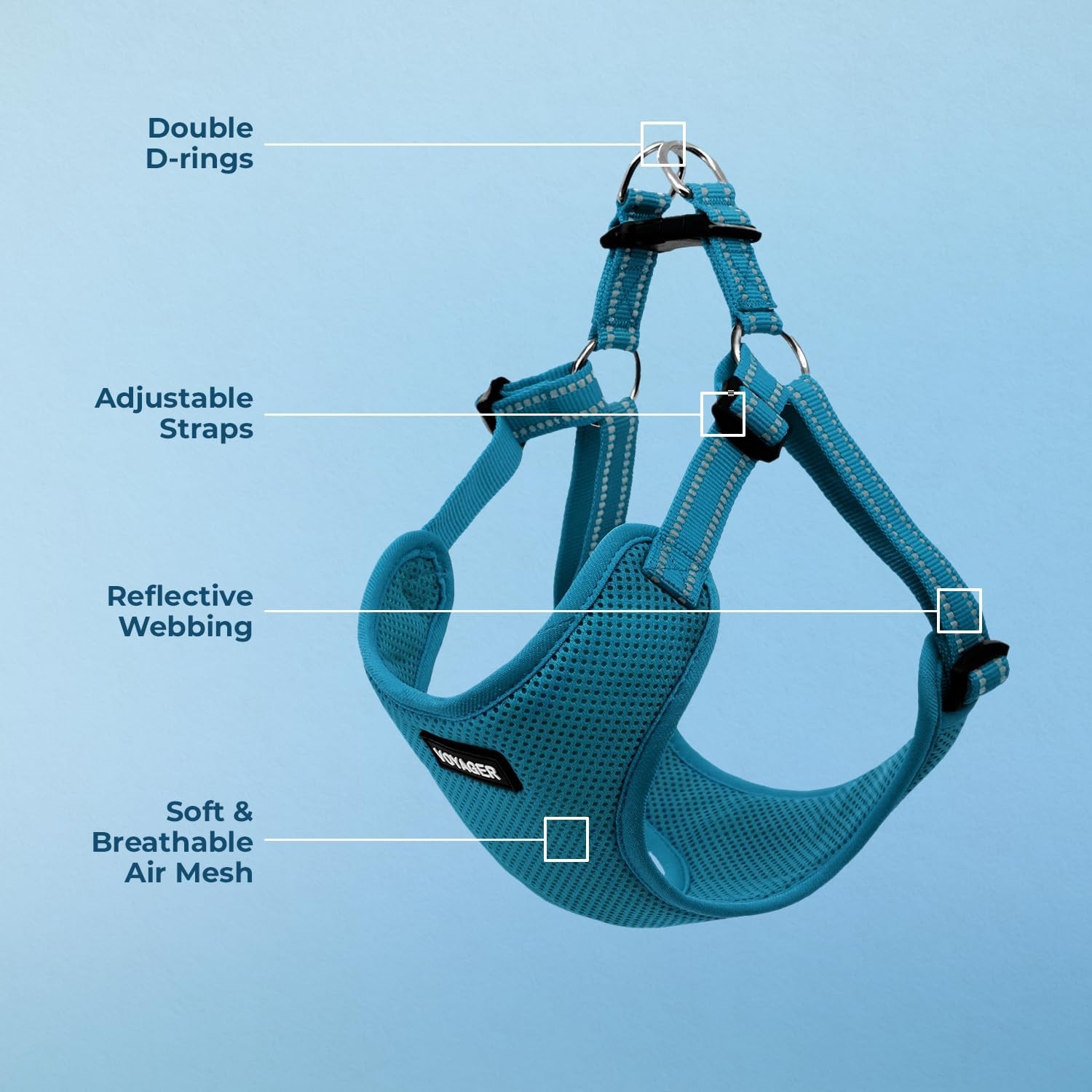image:imageBest Pet Supplies Voyager Adjustable Stepin Flex Breathable Mesh Dog Harness for Small Medium Large Dogs Leash Set Army Base SHarness Turquoise