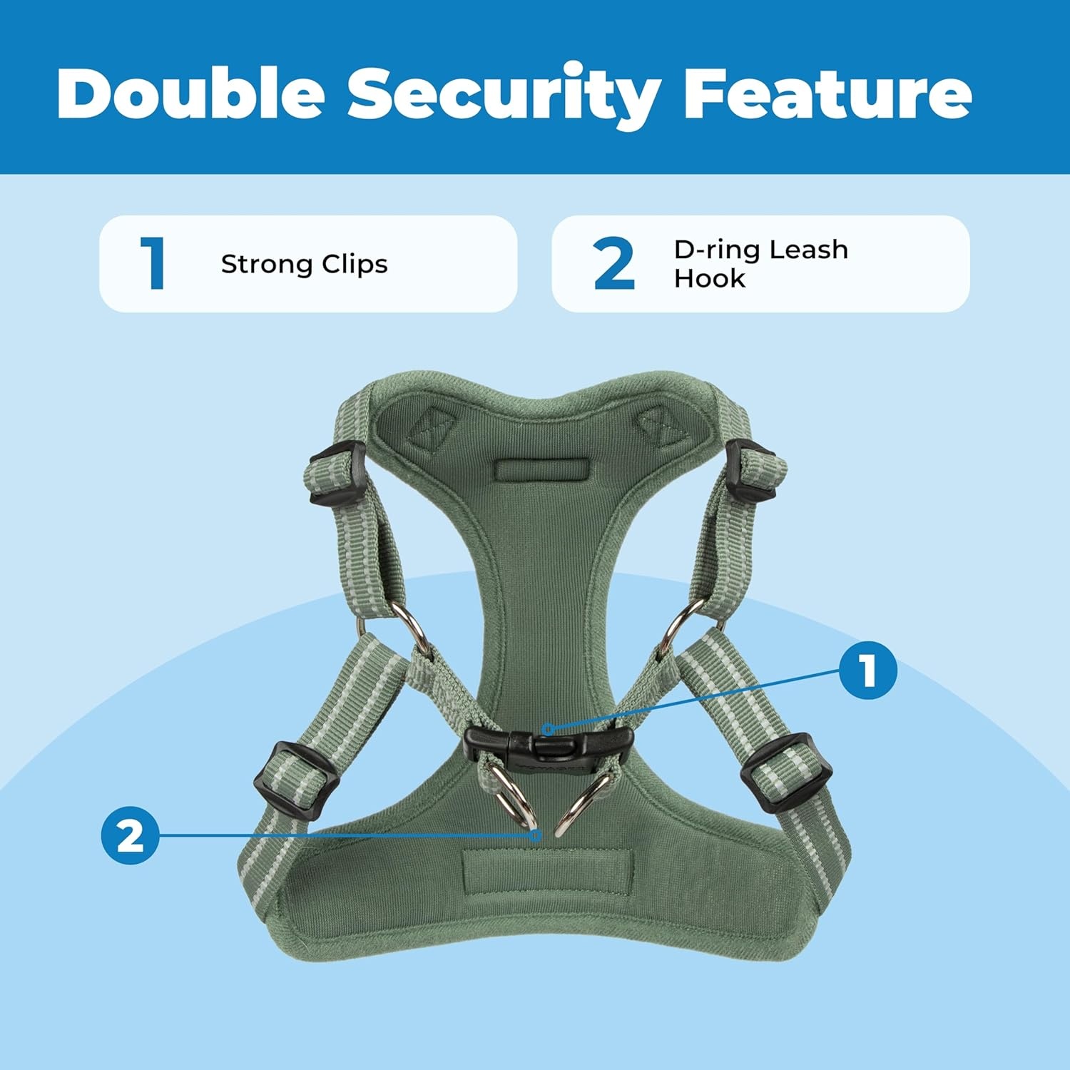 image:imageBest Pet Supplies Voyager Adjustable Stepin Flex Breathable Mesh Dog Harness for Small Medium Large Dogs Leash Set Army Base SMoss Green