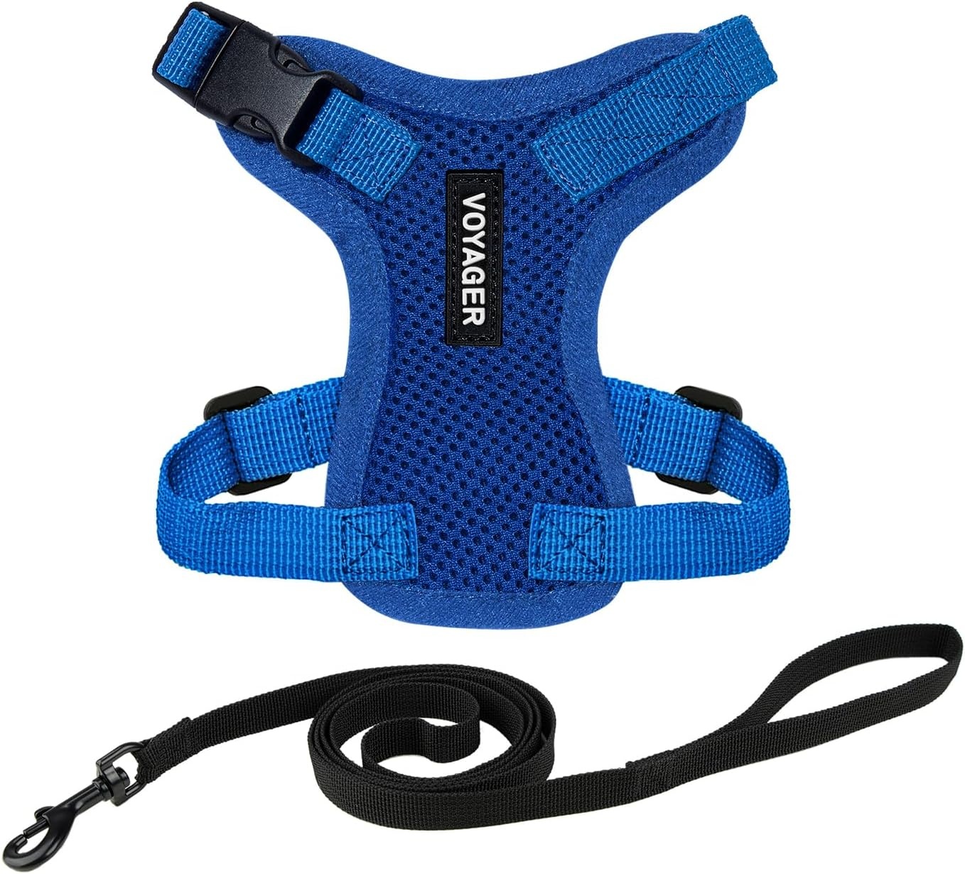 image:imageVoyager EscapeProof Stepin Lock Cat Harness amp 5ft NeopreneHandle Leash Set AllWeather Mesh with Reflective Stitching for Small to Large Cats by Best Pet Supplies Lavender 327 XXSHarness Leash Set Royal Blue
