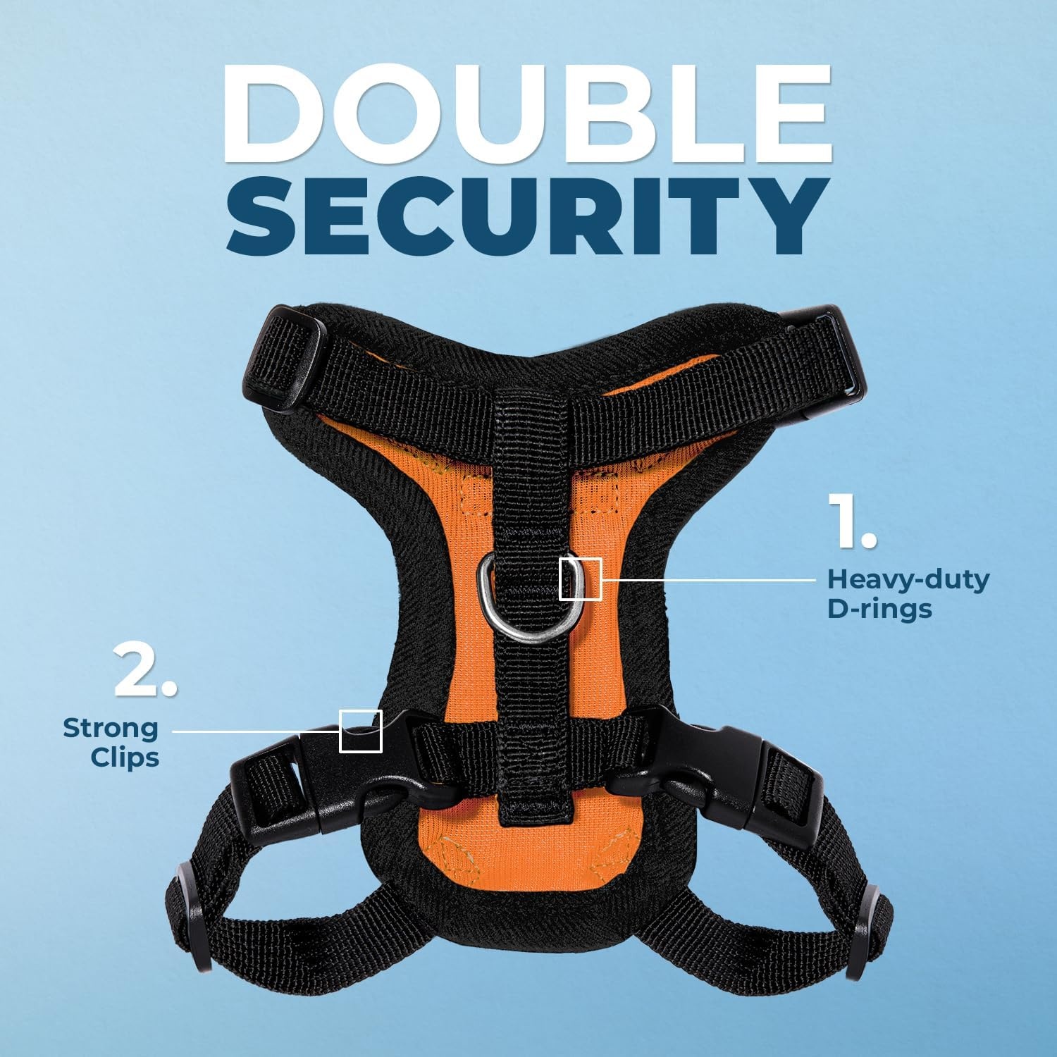 image:imageVoyager EscapeProof Stepin Lock Cat Harness amp 5ft NeopreneHandle Leash Set AllWeather Mesh with Reflective Stitching for Small to Large Cats by Best Pet Supplies Lavender 327 XXSHarness Leash Set OrangeBlack Trim