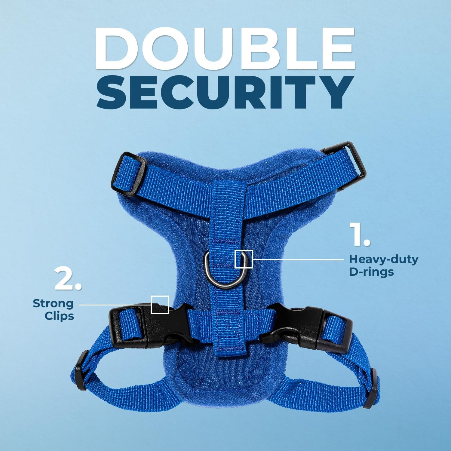 image:imageVoyager EscapeProof Stepin Lock Cat Harness amp 5ft NeopreneHandle Leash Set AllWeather Mesh with Reflective Stitching for Small to Large Cats by Best Pet Supplies Lavender 327 XXSHarness Leash Set Royal Blue