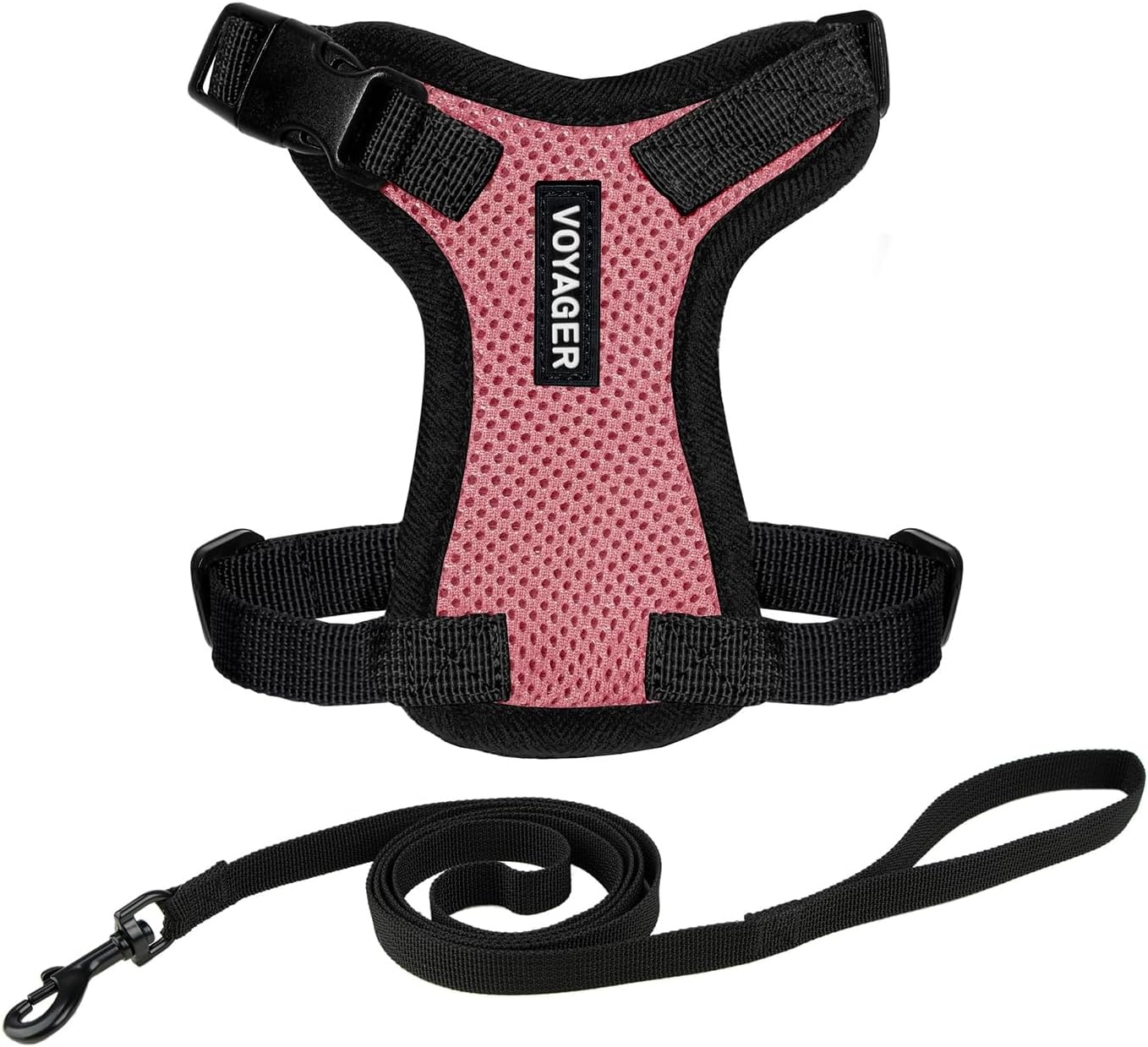 image:imageVoyager EscapeProof Stepin Lock Cat Harness amp 5ft NeopreneHandle Leash Set AllWeather Mesh with Reflective Stitching for Small to Large Cats by Best Pet Supplies Lavender 327 XXSHarness Leash Set PinkBlack Trim