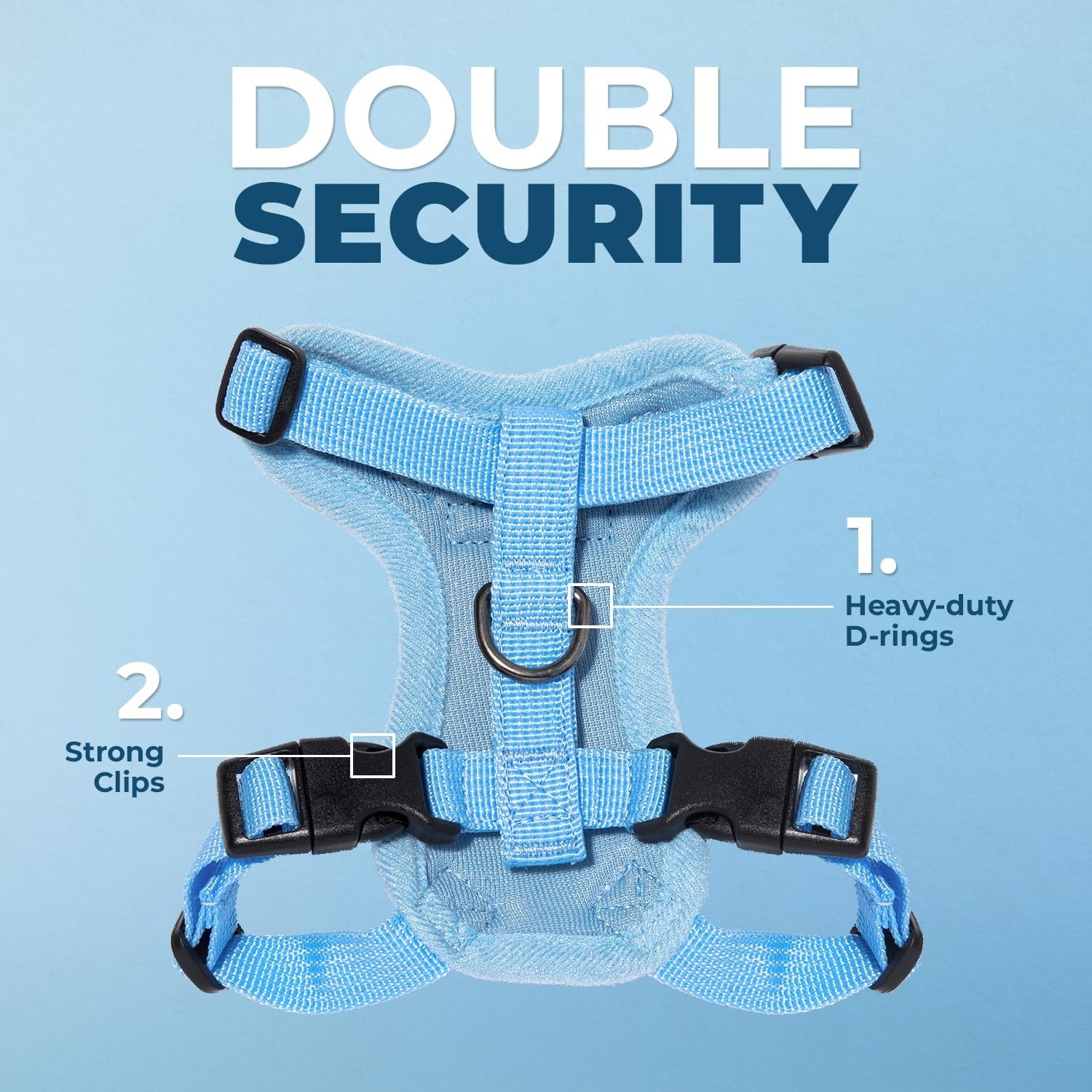 image:imageVoyager EscapeProof Stepin Lock Cat Harness amp 5ft NeopreneHandle Leash Set AllWeather Mesh with Reflective Stitching for Small to Large Cats by Best Pet Supplies Lavender 327 XXSHarness Leash Set Baby Blue