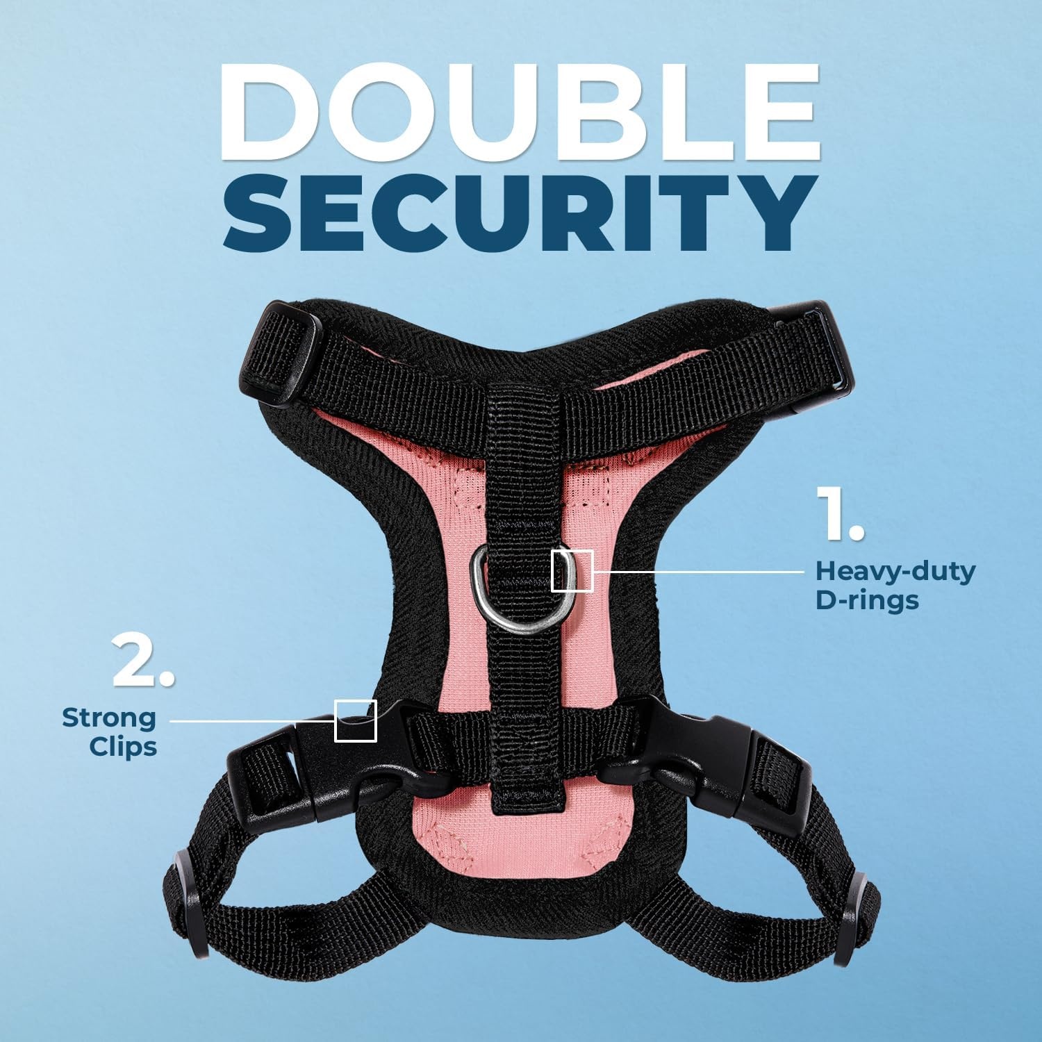 image:imageVoyager EscapeProof Stepin Lock Cat Harness amp 5ft NeopreneHandle Leash Set AllWeather Mesh with Reflective Stitching for Small to Large Cats by Best Pet Supplies Lavender 327 XXSHarness Leash Set PinkBlack Trim