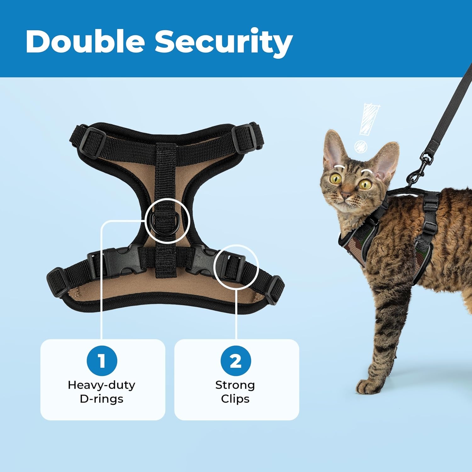 image:imageVoyager EscapeProof Stepin Lock Cat Harness amp 5ft NeopreneHandle Leash Set AllWeather Mesh with Reflective Stitching for Small to Large Cats by Best Pet Supplies Lavender 327 XXSArmy 327