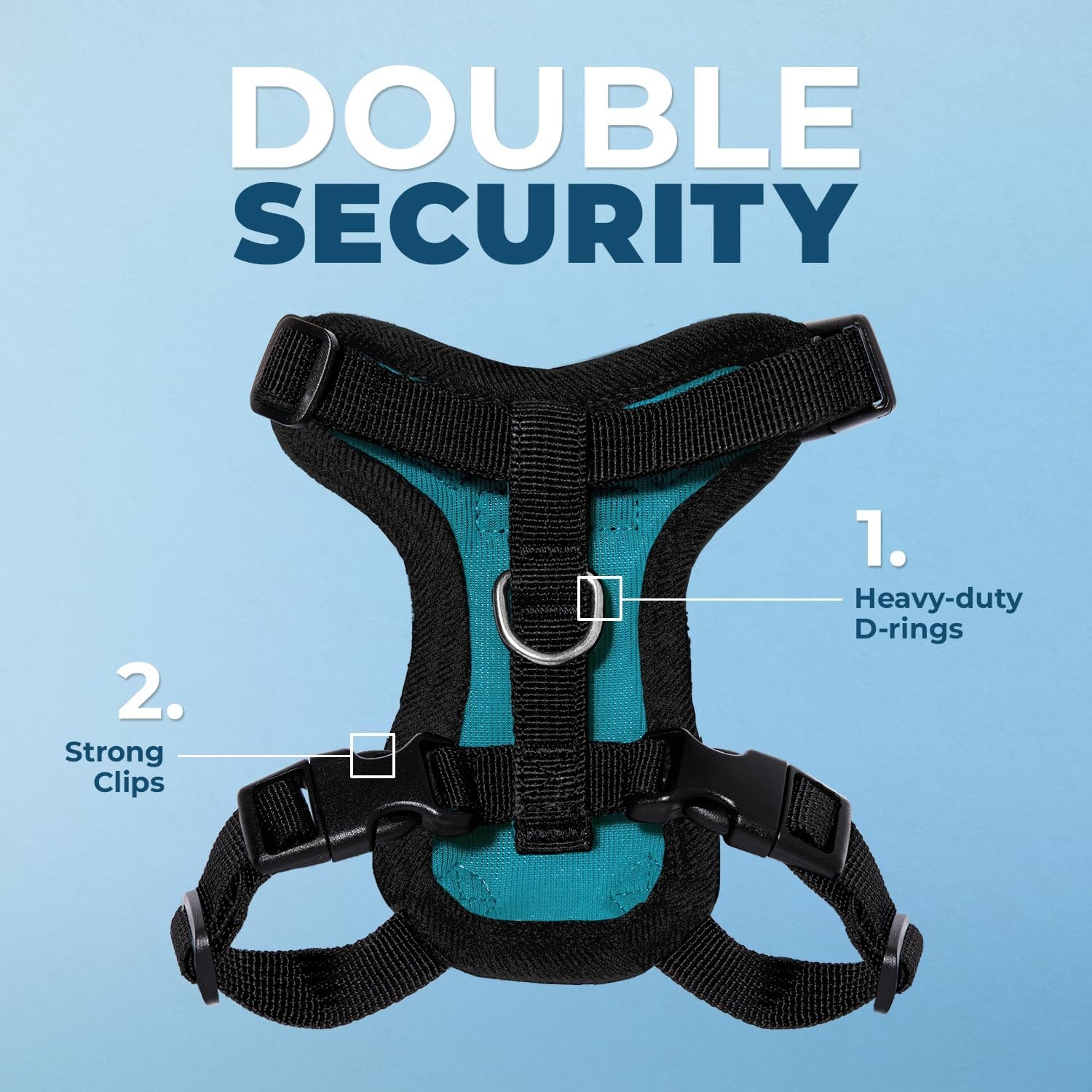 image:imageVoyager EscapeProof Stepin Lock Cat Harness amp 5ft NeopreneHandle Leash Set AllWeather Mesh with Reflective Stitching for Small to Large Cats by Best Pet Supplies Lavender 327 XXSHarness Leash Set TurquoiseBlack Trim