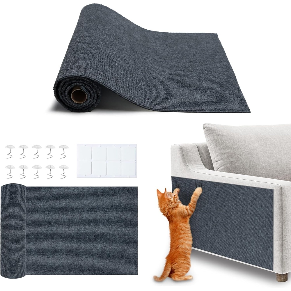 image:imageBest Pet Supplies Catify Cat Scratcher Fun Interactive Scratchers Posts Poles Claw Safe Furniture Saver Indoor Play Support Natural Cat Behaviors Heavy Duty LShape H 19Gray Mat L 78
