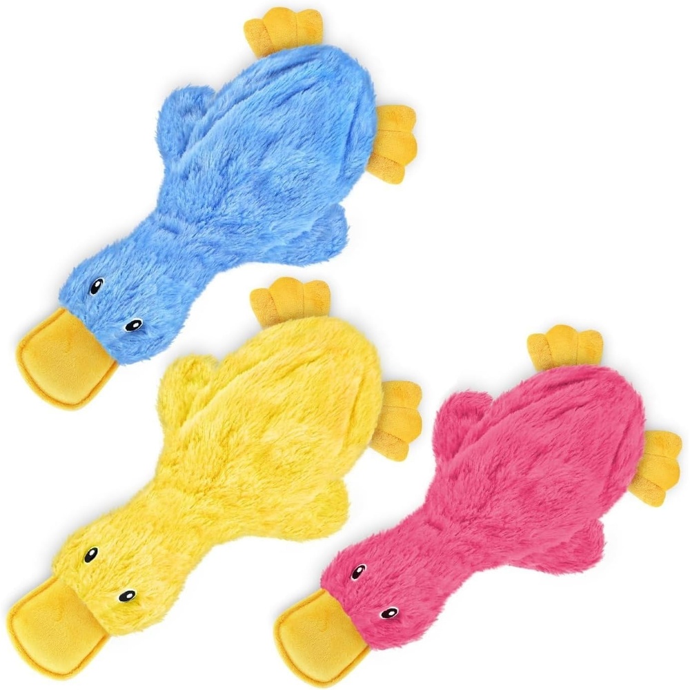 image:imageBest Pet Supplies Interactive Squeaky Dog Chew Toy Ideal Dog Toys for Chewers Small Medium amp Large Dogs and Fetch Lovers Crinkle Duck Blue LargeCrinkle Duck Yellow Blue Pink