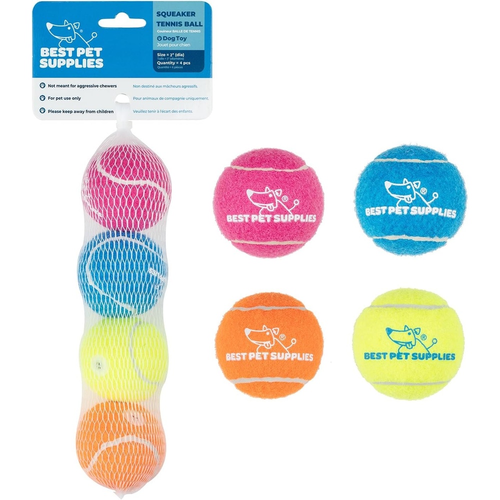 image:imageBest Pet Supplies Interactive Squeaky Dog Chew Toy Ideal Dog Toys for Chewers Small Medium amp Large Dogs and Fetch Lovers Crinkle Duck Blue LargeTennis Assorted Color