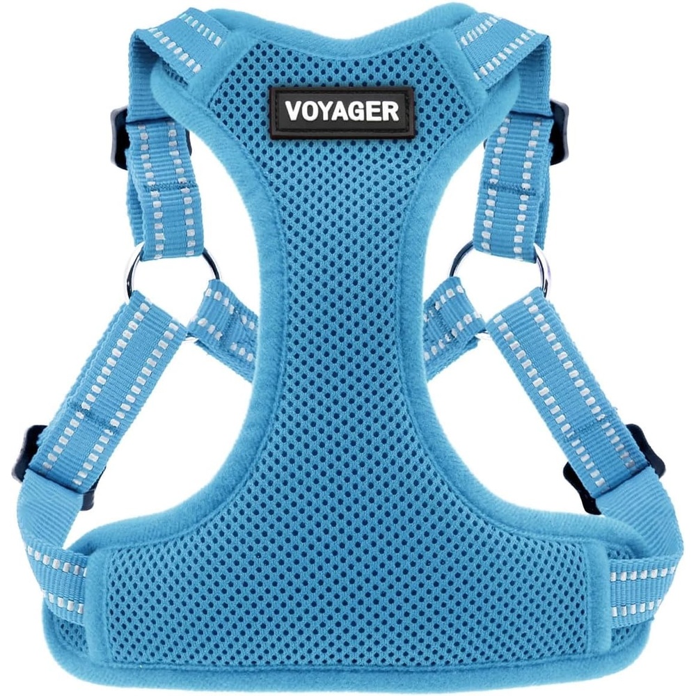 image:imageBest Pet Supplies Voyager Adjustable Stepin Flex Breathable Mesh Dog Harness for Small Medium Large Dogs Leash Set Army Base SHarness Baby Blue