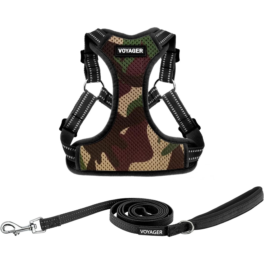 image:imageBest Pet Supplies Voyager Adjustable Stepin Flex Breathable Mesh Dog Harness for Small Medium Large Dogs Leash Set Army Base SHarness Leash Set Army Base