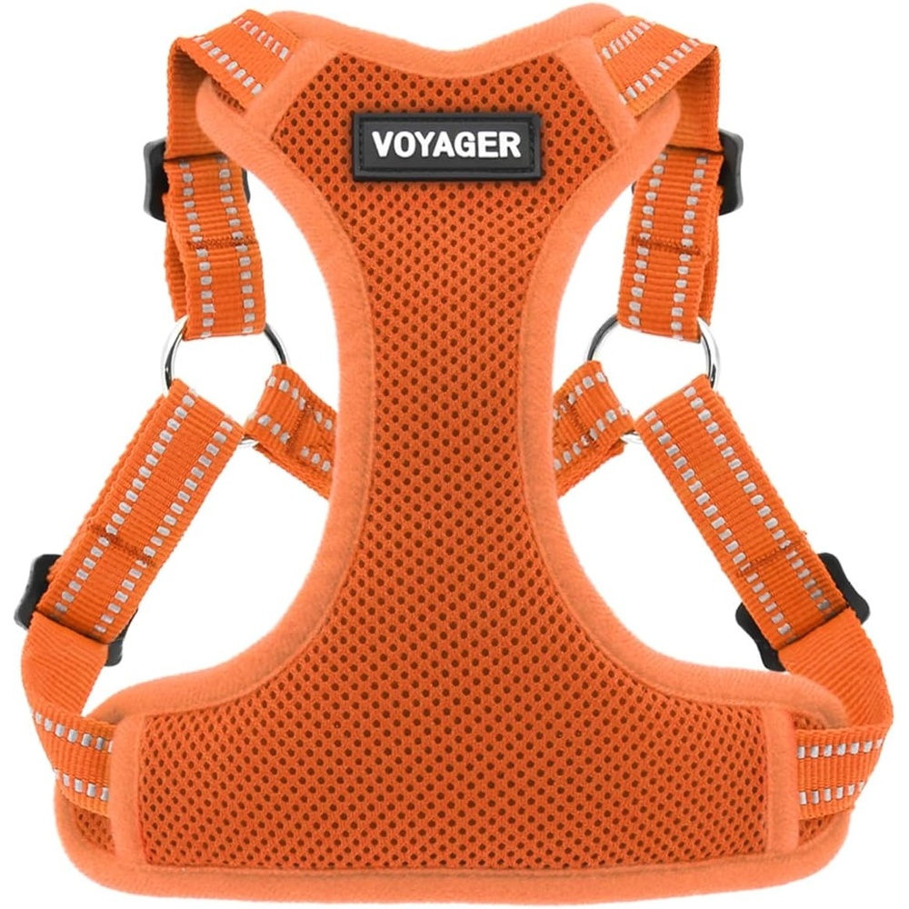 image:imageBest Pet Supplies Voyager Adjustable Stepin Flex Breathable Mesh Dog Harness for Small Medium Large Dogs Leash Set Army Base SHarness Orange