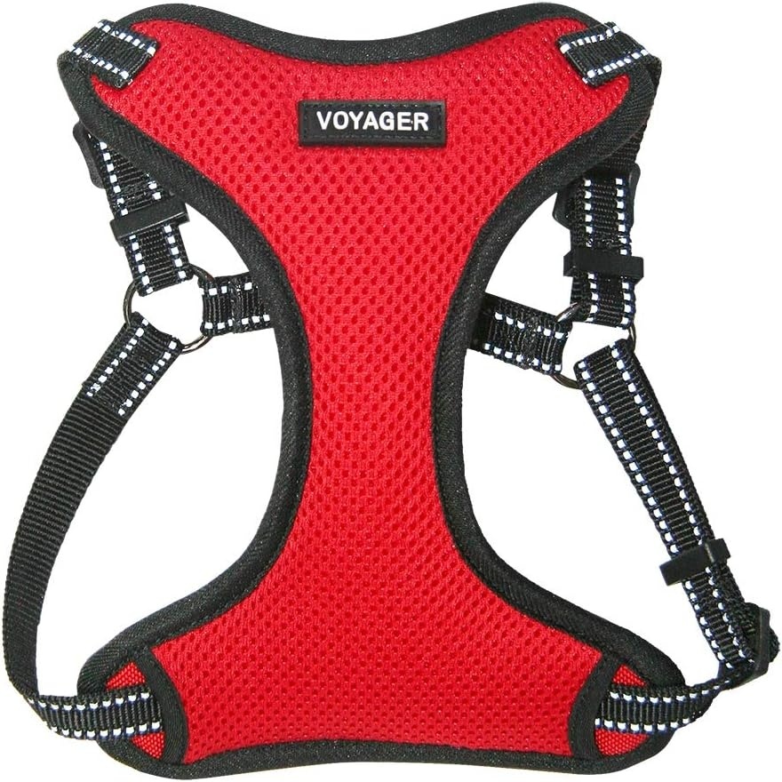 image:imageBest Pet Supplies Voyager Adjustable Stepin Flex Breathable Mesh Dog Harness for Small Medium Large Dogs Leash Set Army Base SHarness Red