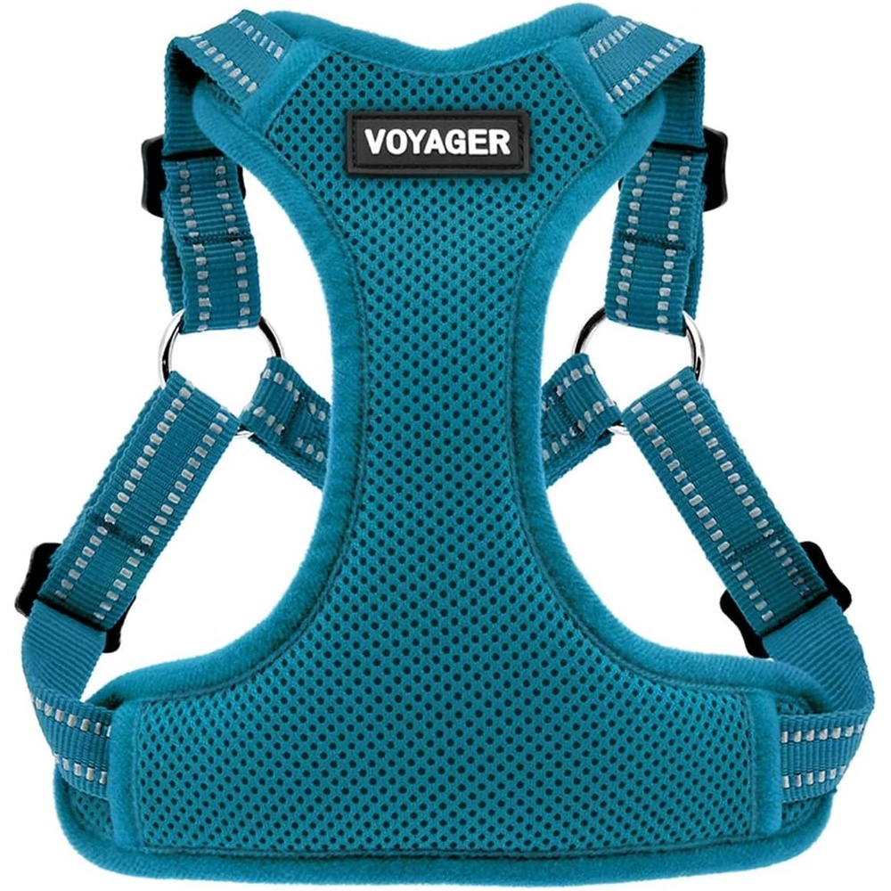 image:imageBest Pet Supplies Voyager Adjustable Stepin Flex Breathable Mesh Dog Harness for Small Medium Large Dogs Leash Set Army Base SHarness Turquoise