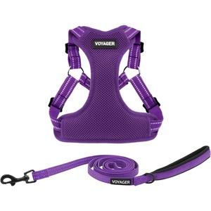 image:imageBest Pet Supplies Voyager Adjustable Stepin Flex Breathable Mesh Dog Harness for Small Medium Large Dogs Leash Set Army Base SHarness Leash Set Purple