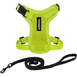 image:imageVoyager EscapeProof Stepin Lock Cat Harness amp 5ft NeopreneHandle Leash Set AllWeather Mesh with Reflective Stitching for Small to Large Cats by Best Pet Supplies Lavender 327 XXSHarness Leash Set Lime Green