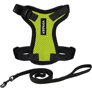 image:imageVoyager EscapeProof Stepin Lock Cat Harness amp 5ft NeopreneHandle Leash Set AllWeather Mesh with Reflective Stitching for Small to Large Cats by Best Pet Supplies Lavender 327 XXSHarness Leash Set Lime GreenBlack Trim