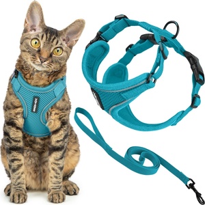 image:imageVoyager EscapeProof Stepin Lock Cat Harness amp 5ft NeopreneHandle Leash Set AllWeather Mesh with Reflective Stitching for Small to Large Cats by Best Pet Supplies Lavender 327 XXSTurquoise 327