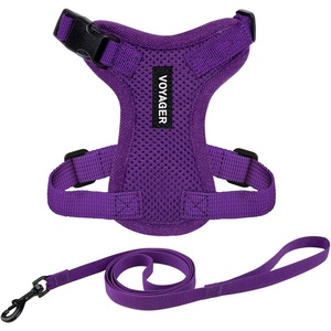 image:imageVoyager EscapeProof Stepin Lock Cat Harness amp 5ft NeopreneHandle Leash Set AllWeather Mesh with Reflective Stitching for Small to Large Cats by Best Pet Supplies Lavender 327 XXSHarness Leash Set Purple