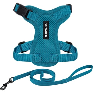image:imageVoyager EscapeProof Stepin Lock Cat Harness amp 5ft NeopreneHandle Leash Set AllWeather Mesh with Reflective Stitching for Small to Large Cats by Best Pet Supplies Lavender 327 XXSHarness Leash Set Turquoise
