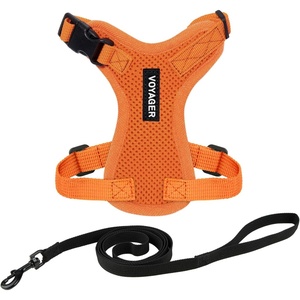 image:imageVoyager EscapeProof Stepin Lock Cat Harness amp 5ft NeopreneHandle Leash Set AllWeather Mesh with Reflective Stitching for Small to Large Cats by Best Pet Supplies Lavender 327 XXSHarness Leash Set Orange