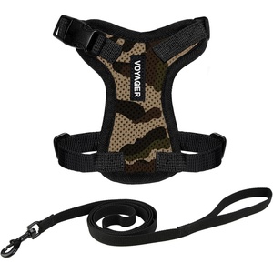 image:imageVoyager EscapeProof Stepin Lock Cat Harness amp 5ft NeopreneHandle Leash Set AllWeather Mesh with Reflective Stitching for Small to Large Cats by Best Pet Supplies Lavender 327 XXSHarness Leash Set ArmyBlack Trim