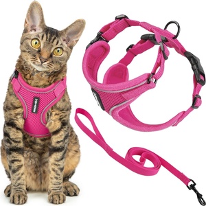 image:imageVoyager EscapeProof Stepin Lock Cat Harness amp 5ft NeopreneHandle Leash Set AllWeather Mesh with Reflective Stitching for Small to Large Cats by Best Pet Supplies Lavender 327 XXSFuchsia 327